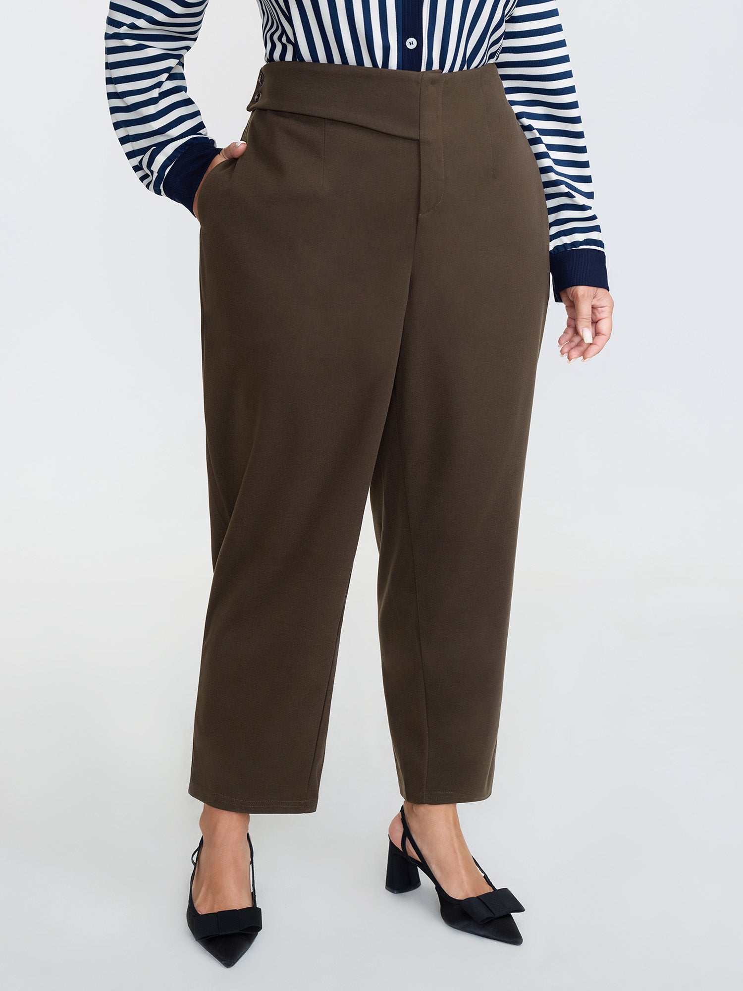 Cuffed Hem Pull-On Pants