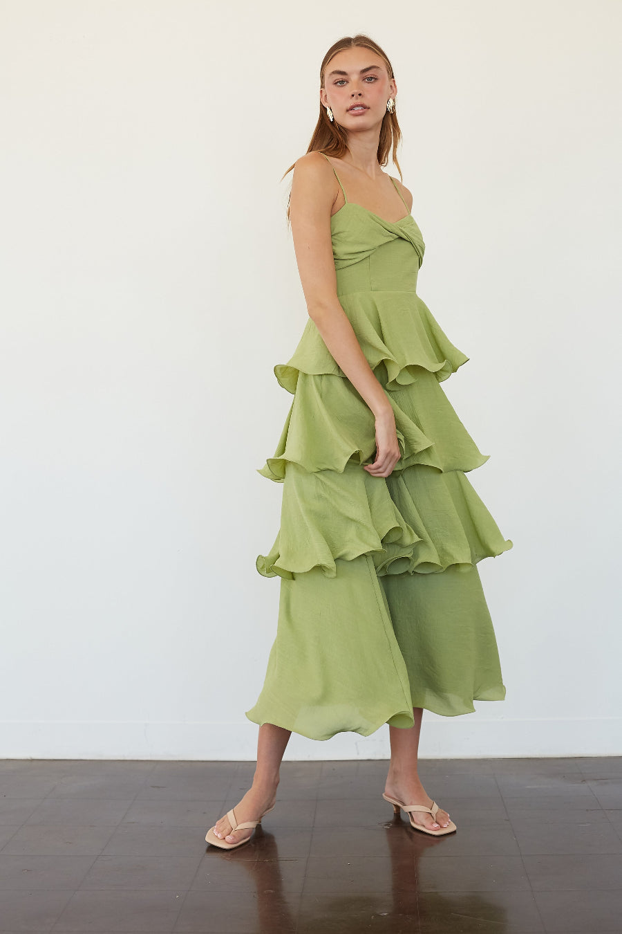 Adina Tiered Ruffle Midi Dress