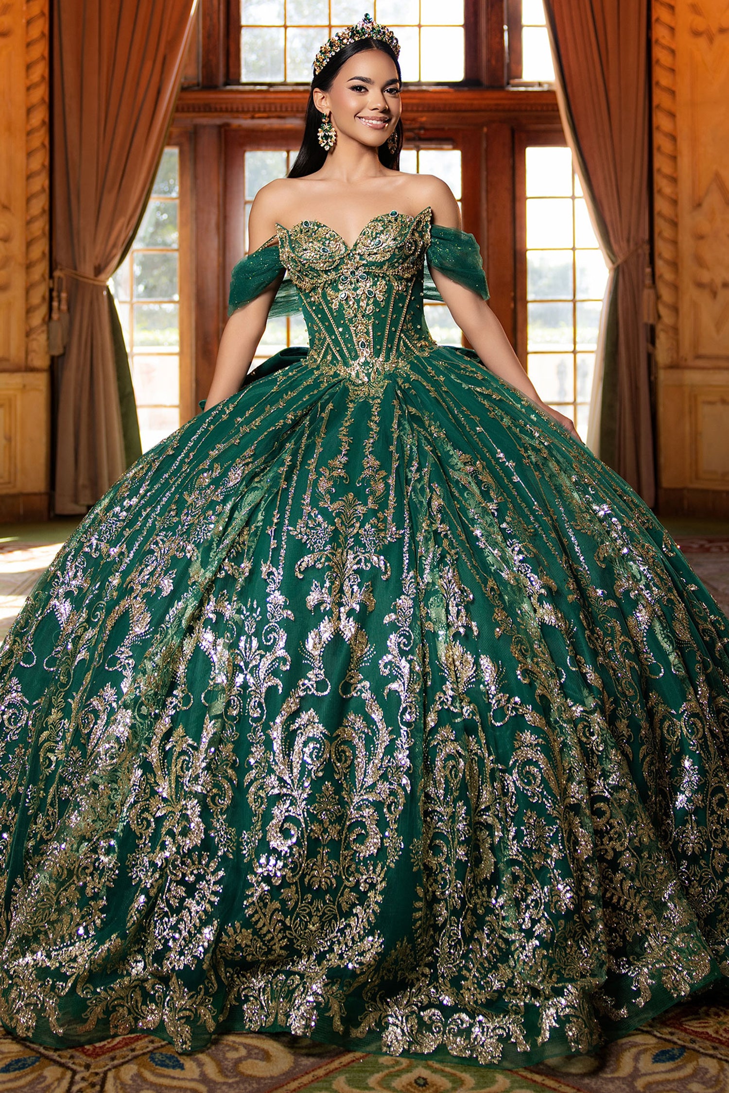Vizcaya by Mori Lee 4080053 - Beaded Corset Bow Back Quinceanera Gown