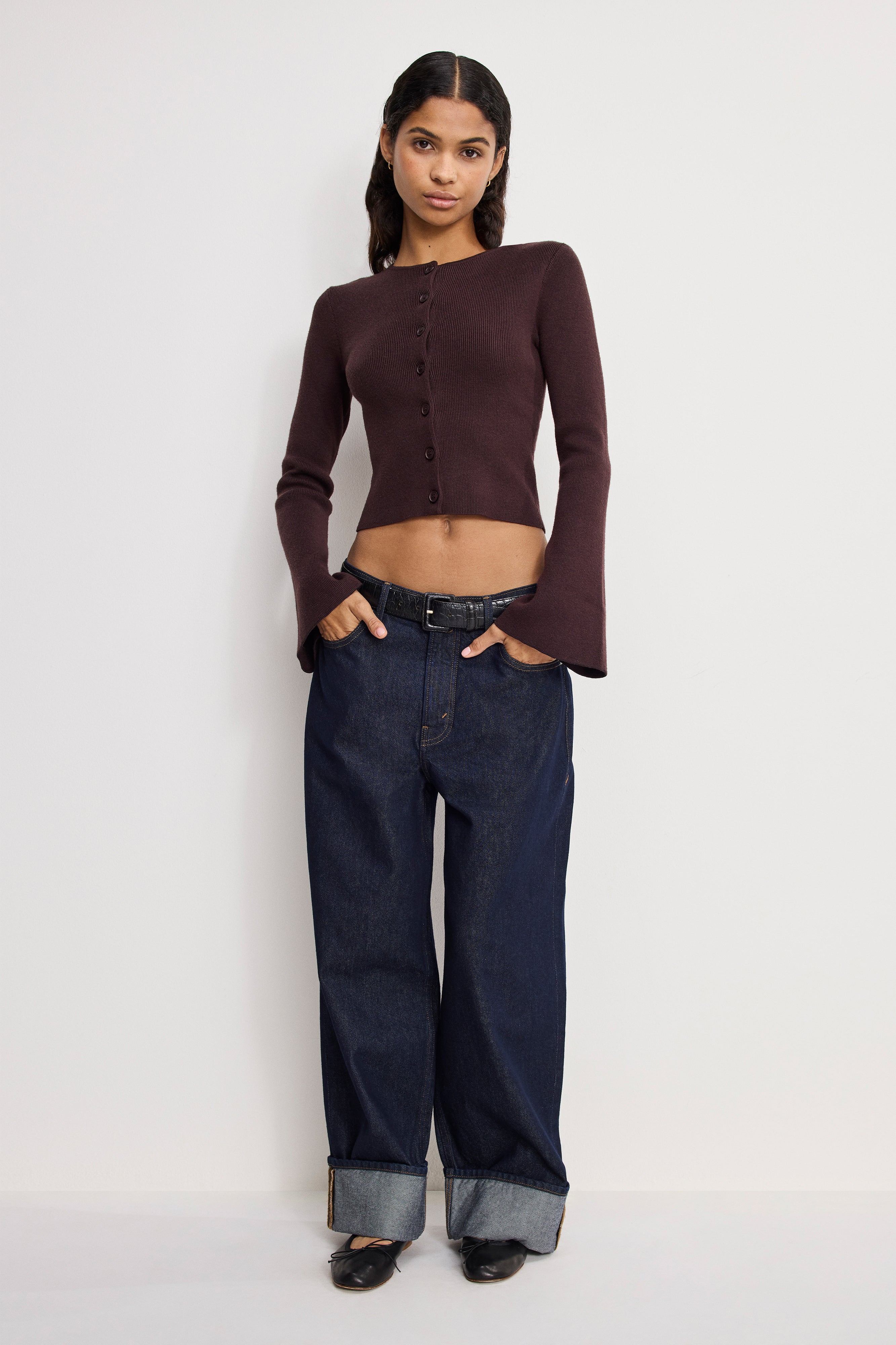BELL SLEEVE KNIT CARDIGAN | BARK003