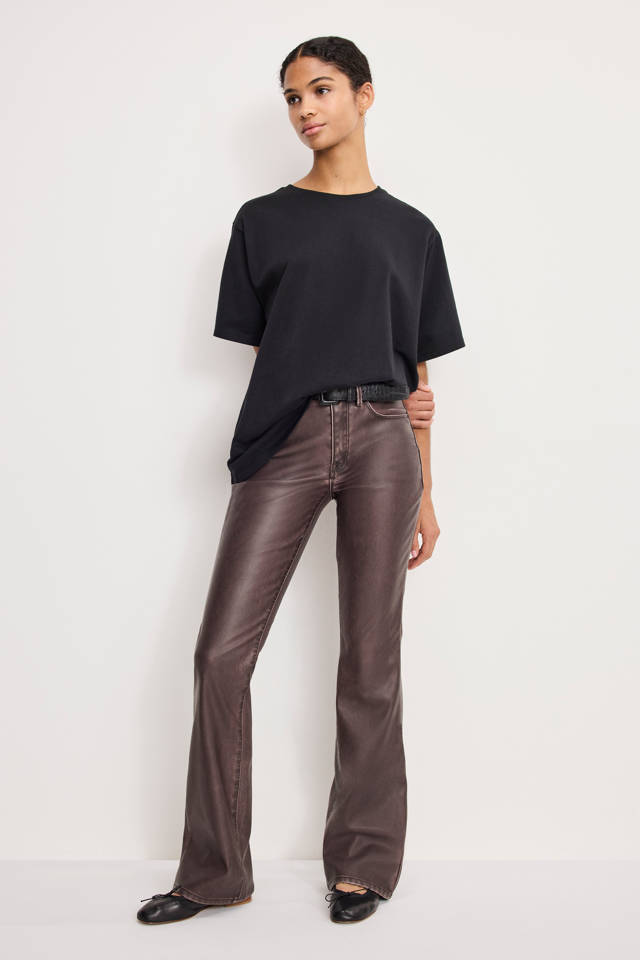 GOOD CLASSIC BOOTCUT FAUX LEATHER PANTS | VAMP001