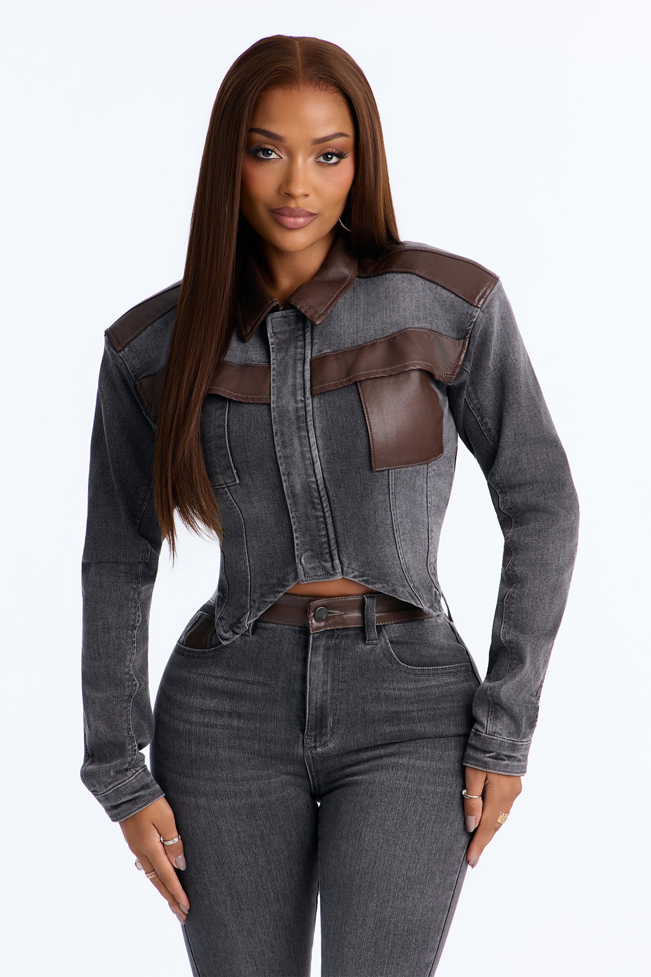 Power Stance Denim Jacket - Grey