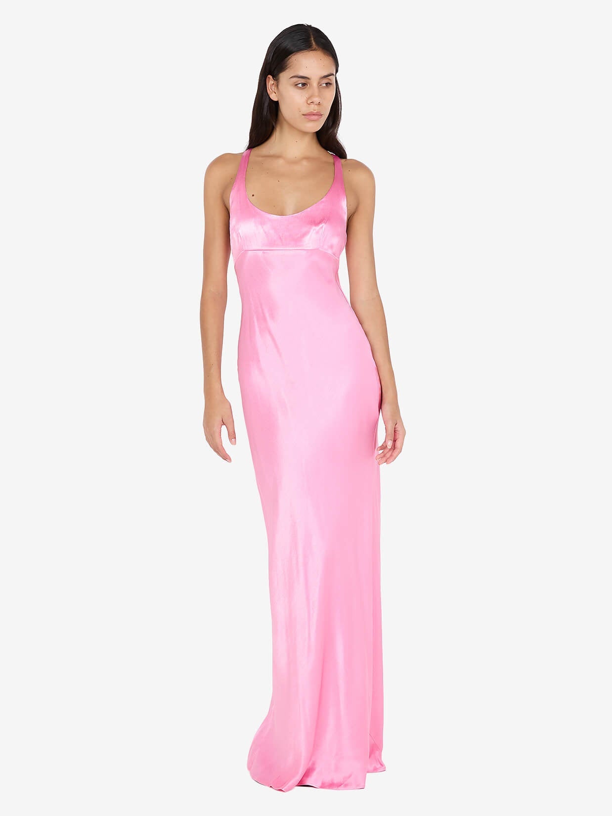 MAXINA CROSSOVER DRESS - CANDY PINK