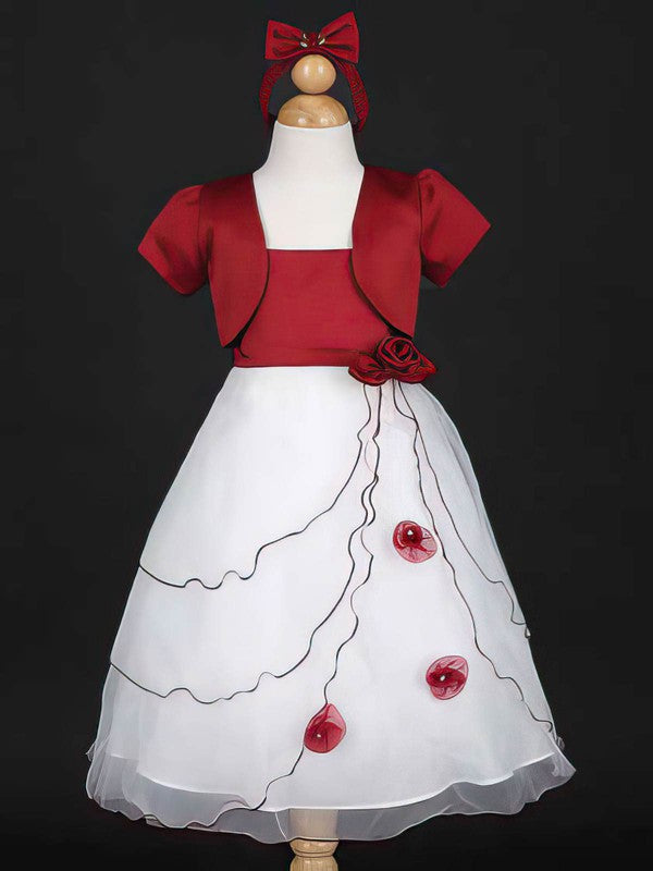 Charming Ball Gown Satin Tulle Flower Girl Dresses with Sashes