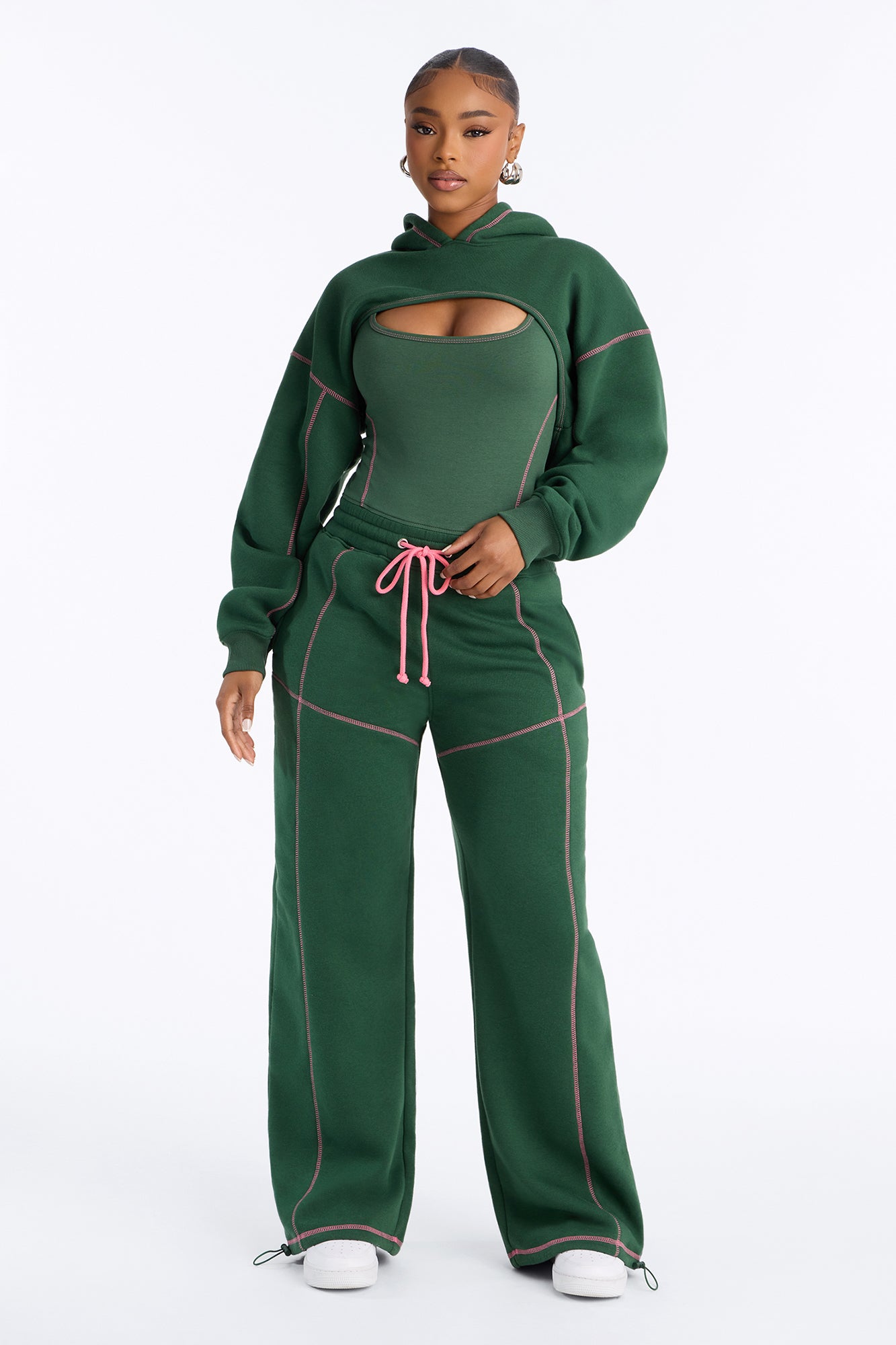 Pretty & Comfy Two Piece Set Jumpsuit - Hunter