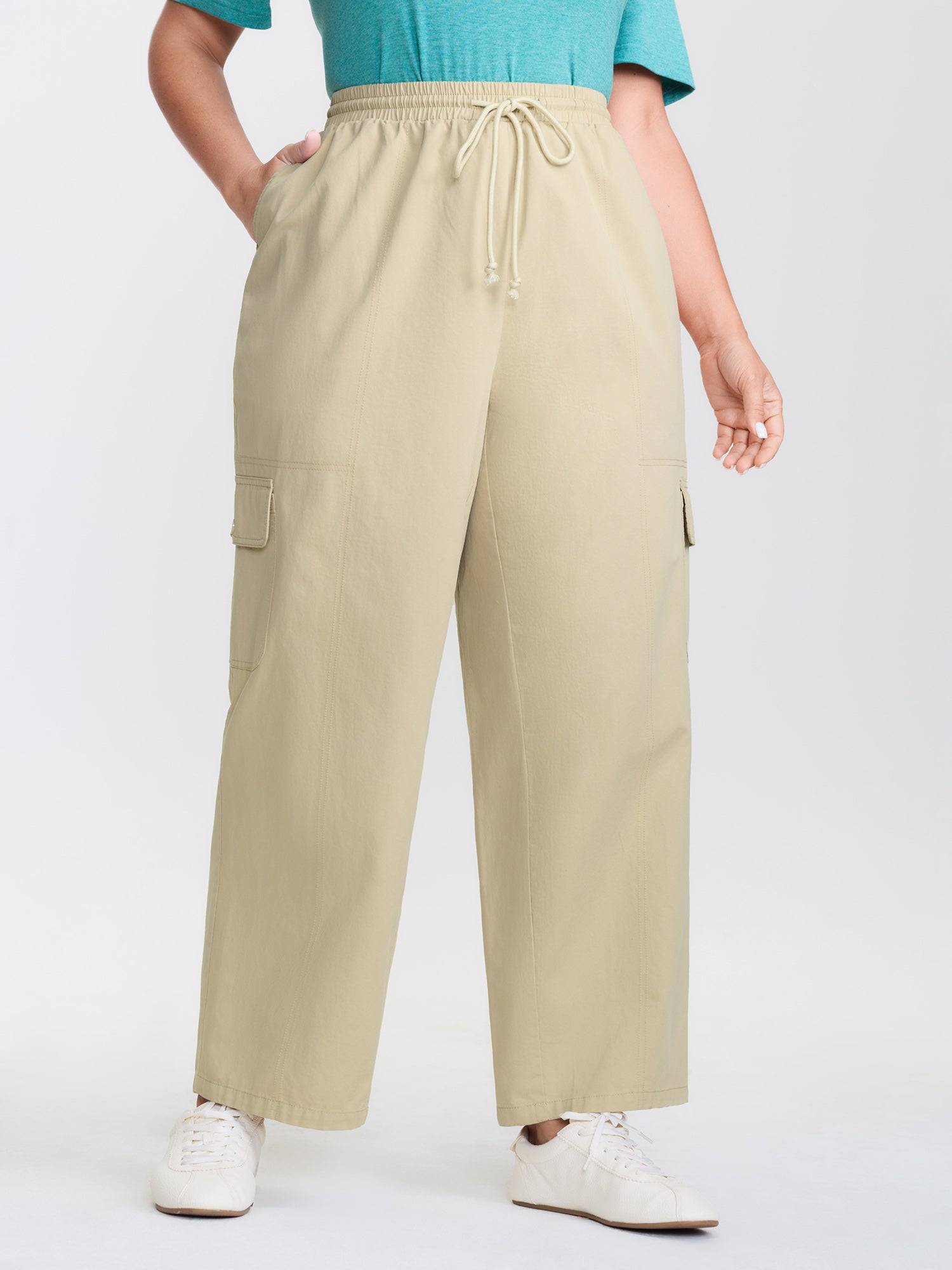 Pure Cotton Washed Drawstring Pants