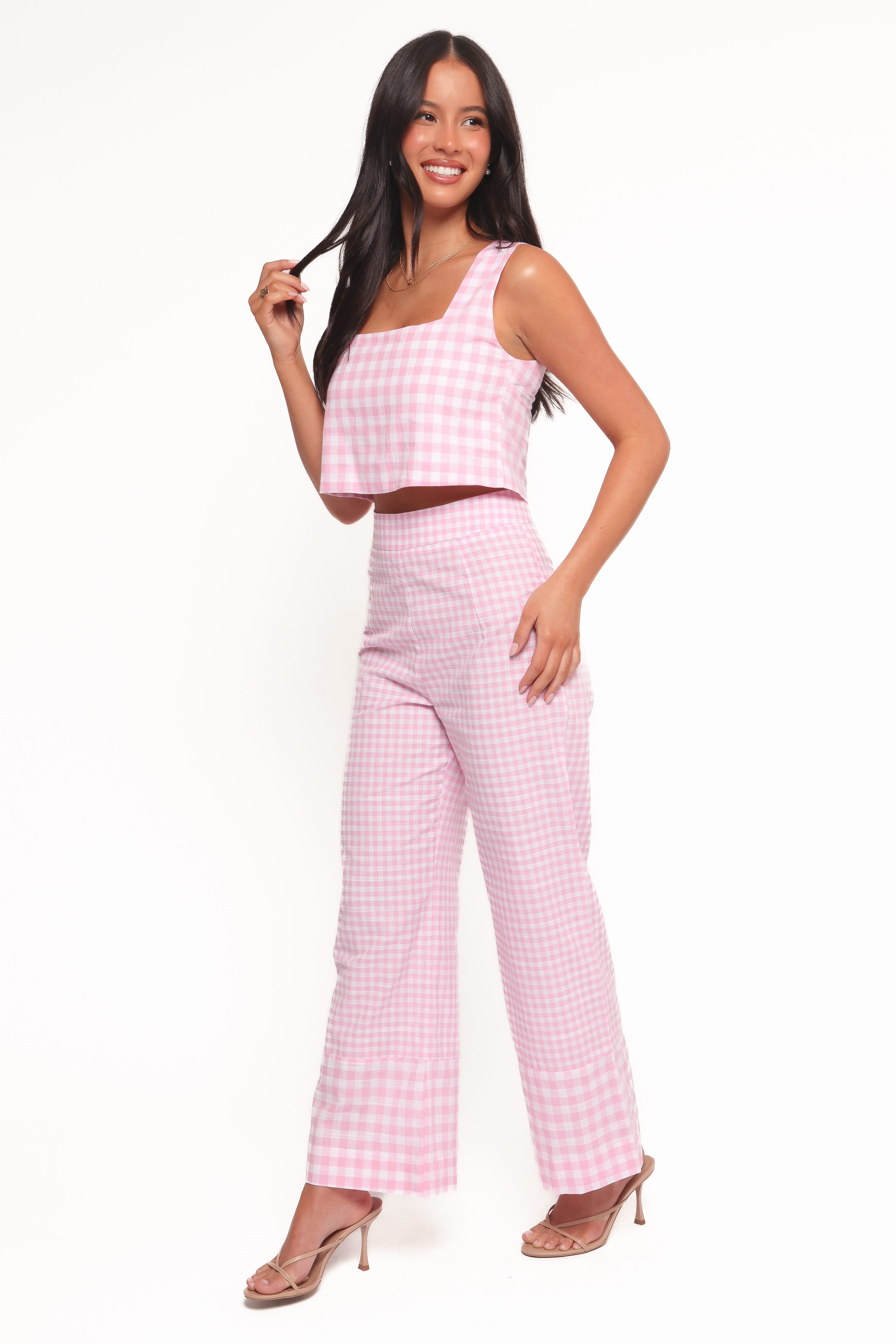 Devlin Cotton Pant - Pink Gingham