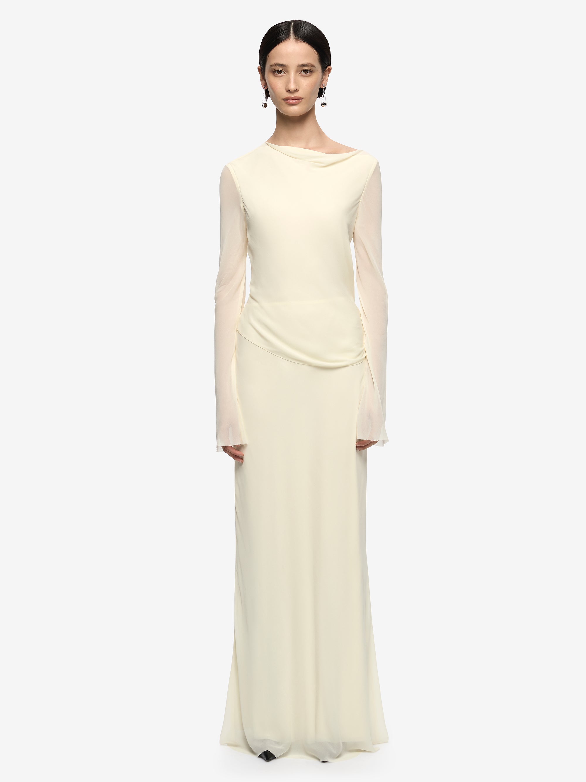 AMANDA LONG SLEEVE MAXI DRESS - LEMON SORBET