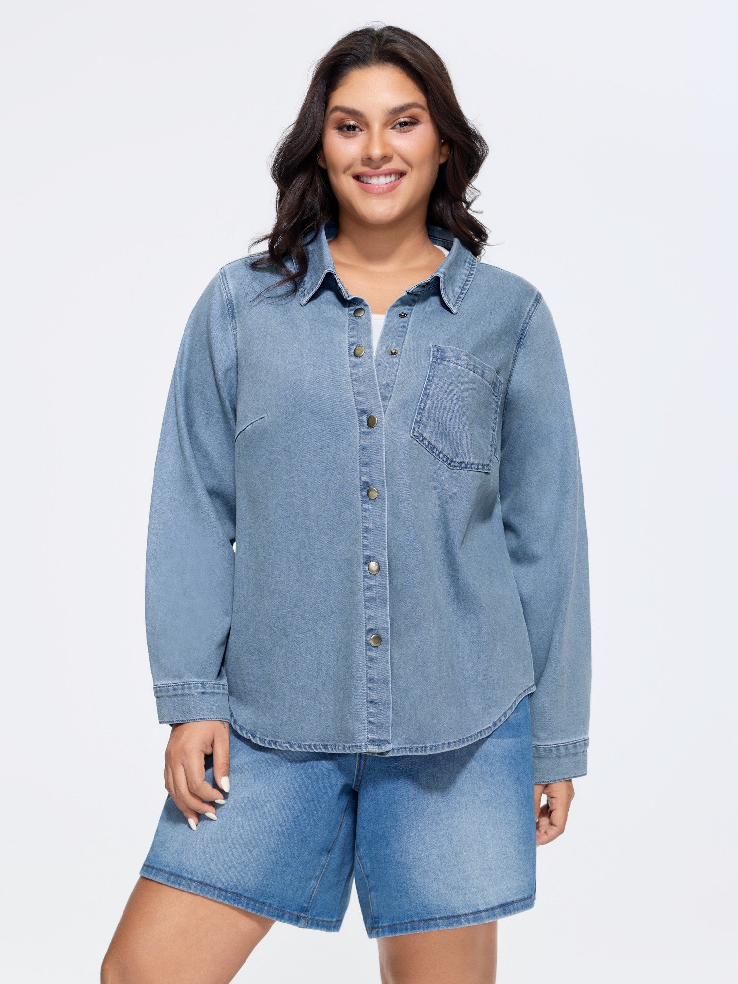 Button-Down Pockets Denim Jacket