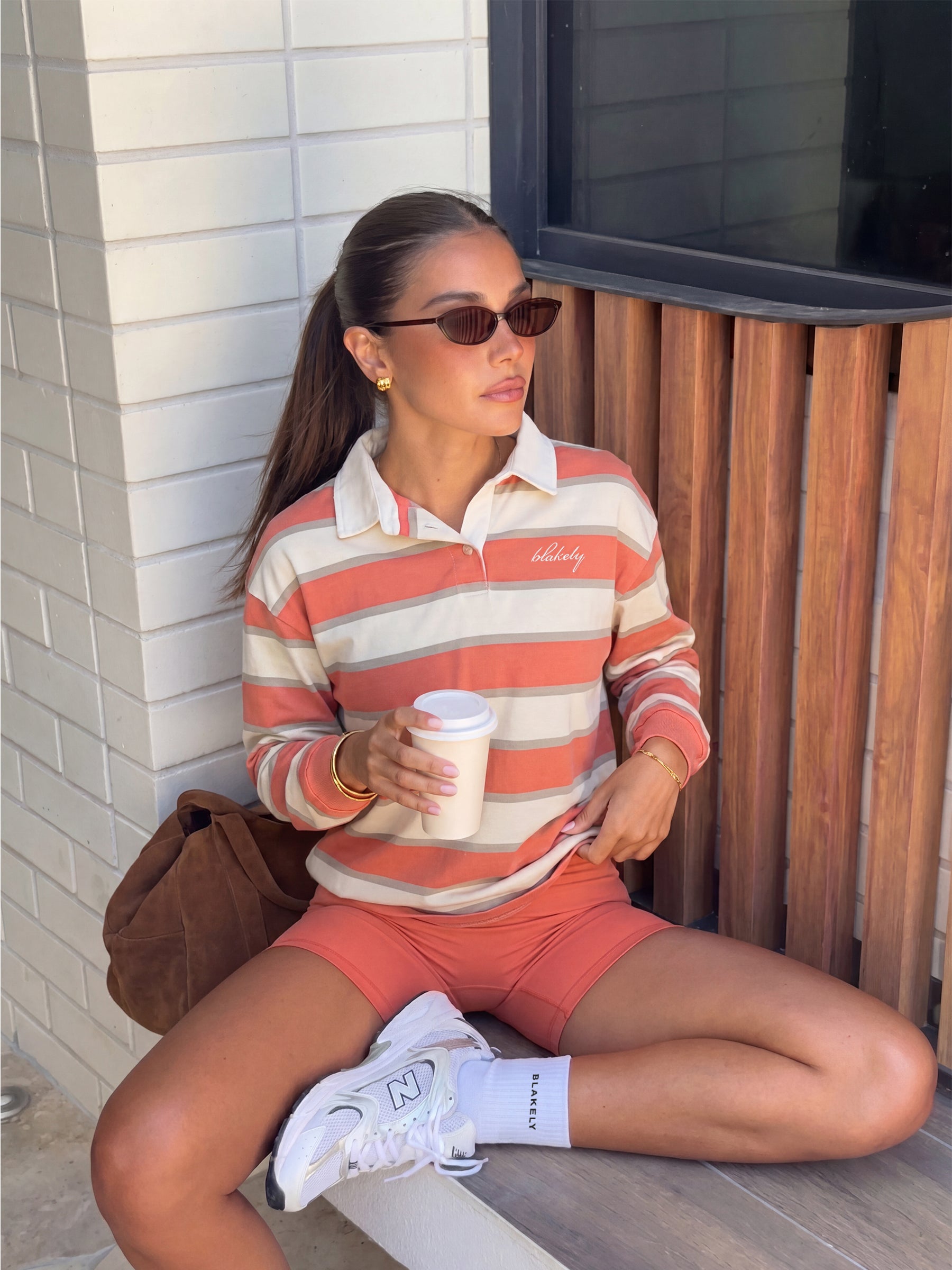 Skye Stripe Rugby Shirt - Orange Mix