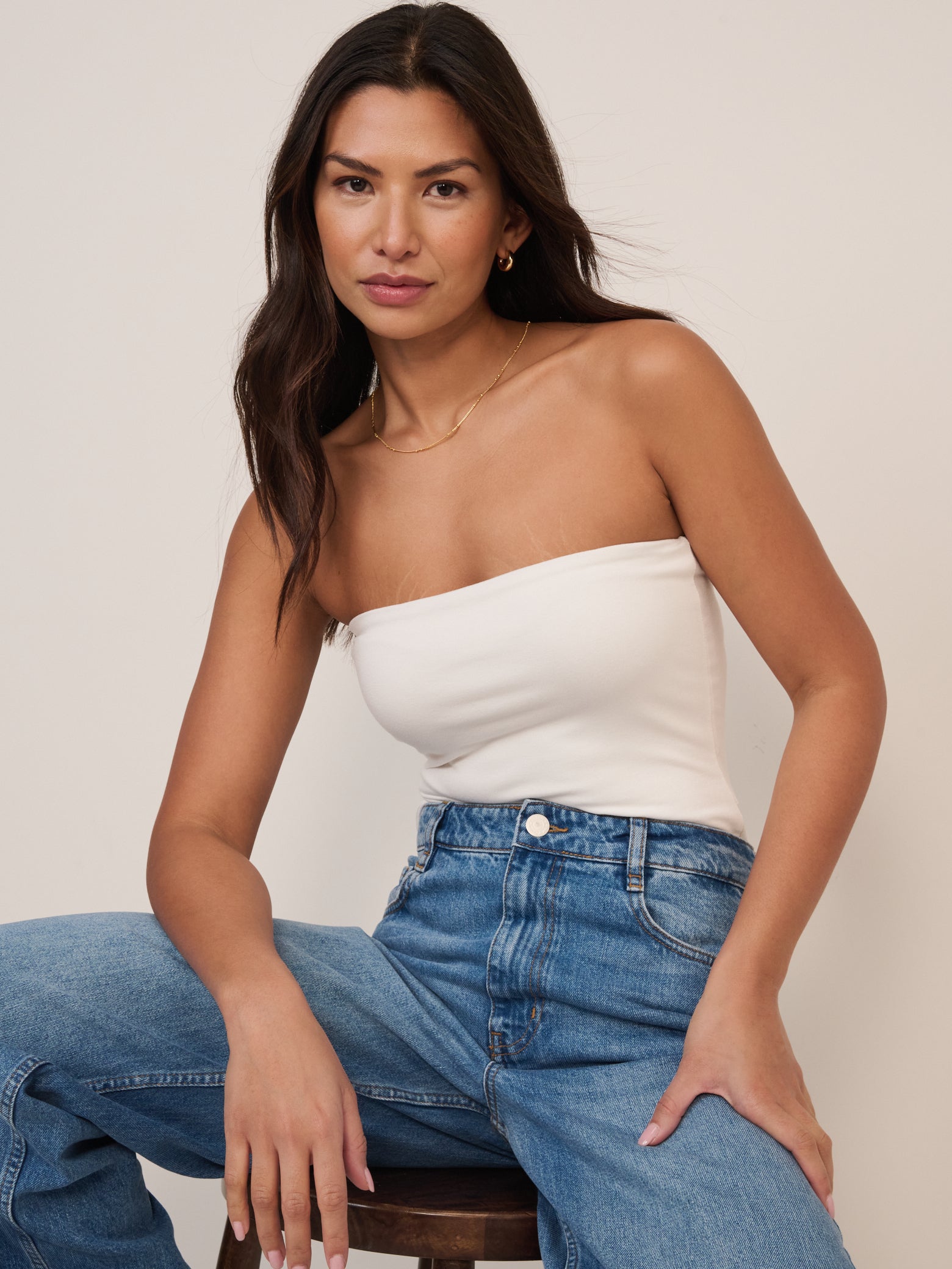 White Bandeau Top