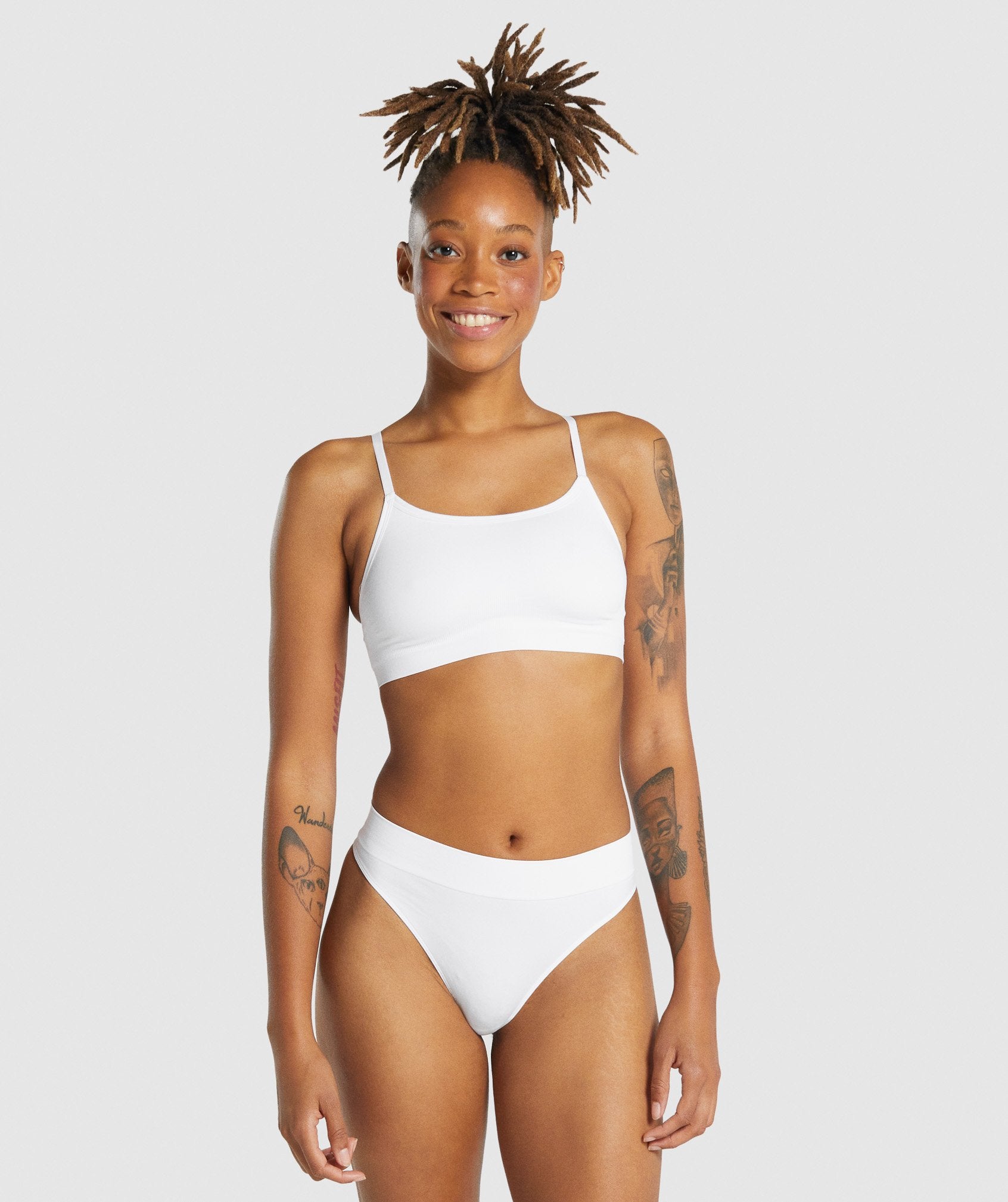 Gymshark Seamless Scoop Neck Bralette  - White