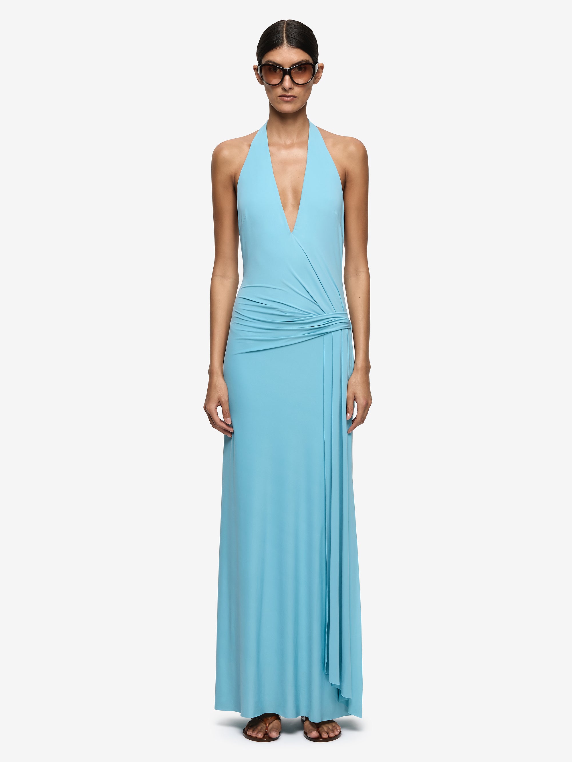 REMI HALTER DRESS - MARINE BLUE
