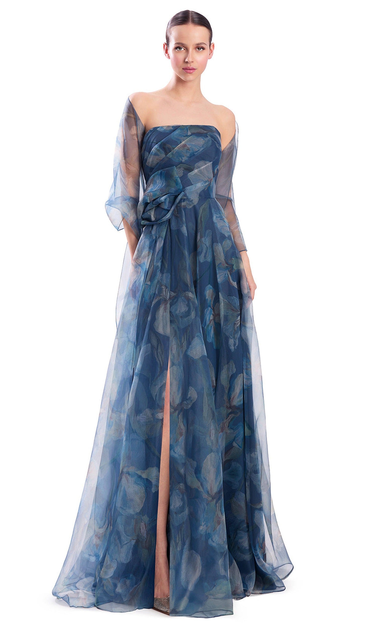 Alexander by Daymor 3304F26 - Strapless A-Line Printed Evening Gown