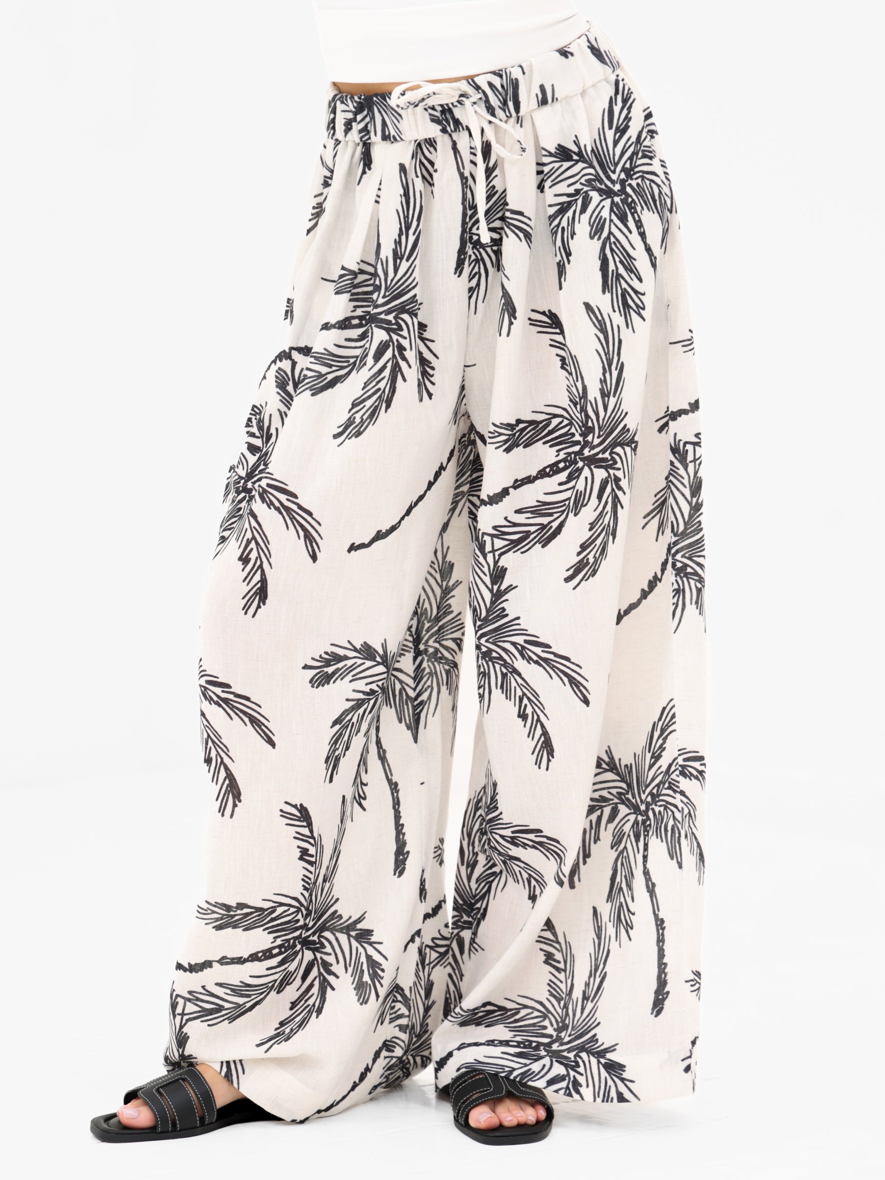 Payton Palm Print Trousers - Palm Print