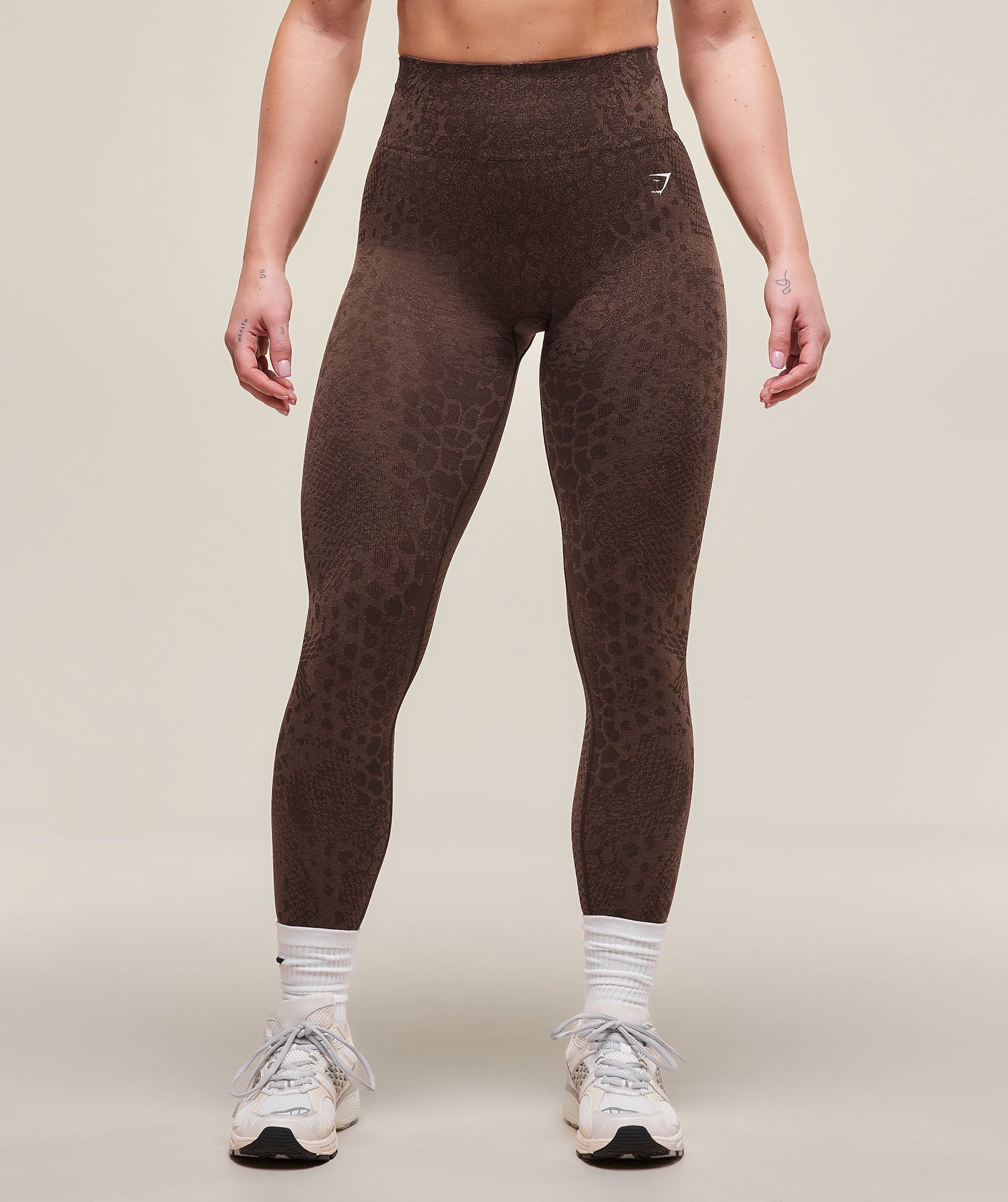 Gymshark Adapt Animal Seamless Leggings - Soft Brown/Archive Brown
