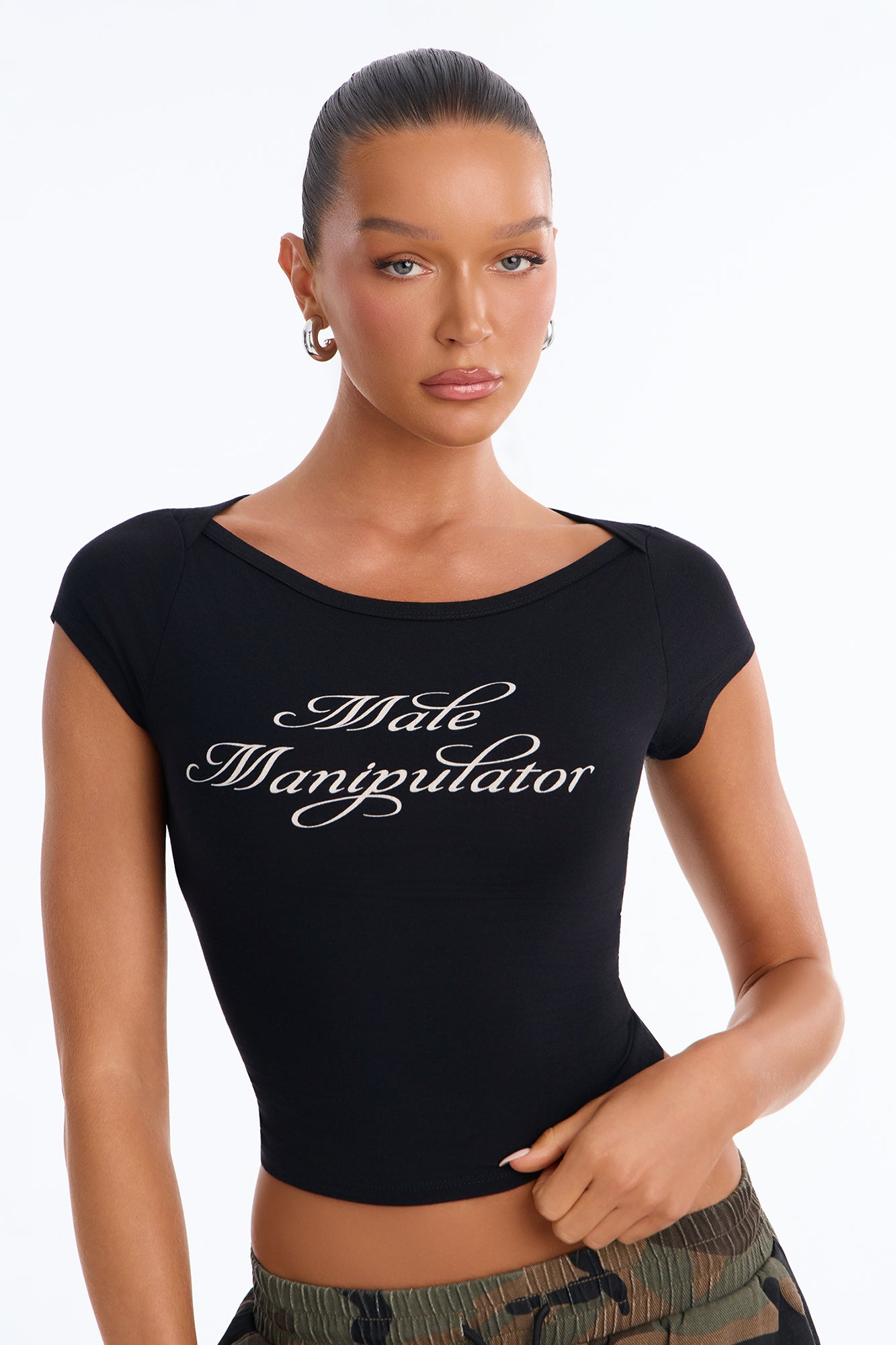 Manipulator Era Boat Neck Top - Black