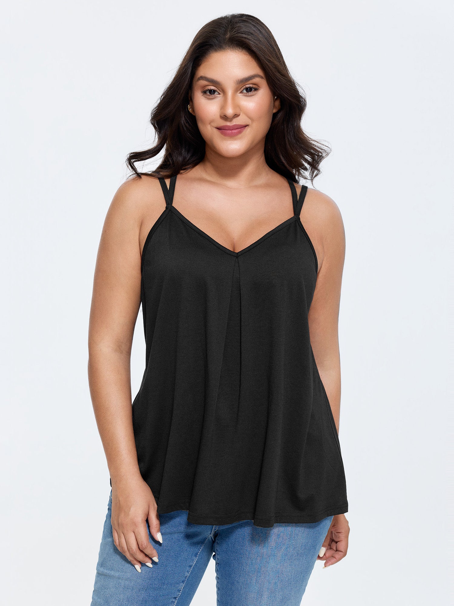Supersoft Pleated Crossover Strap Tank Top