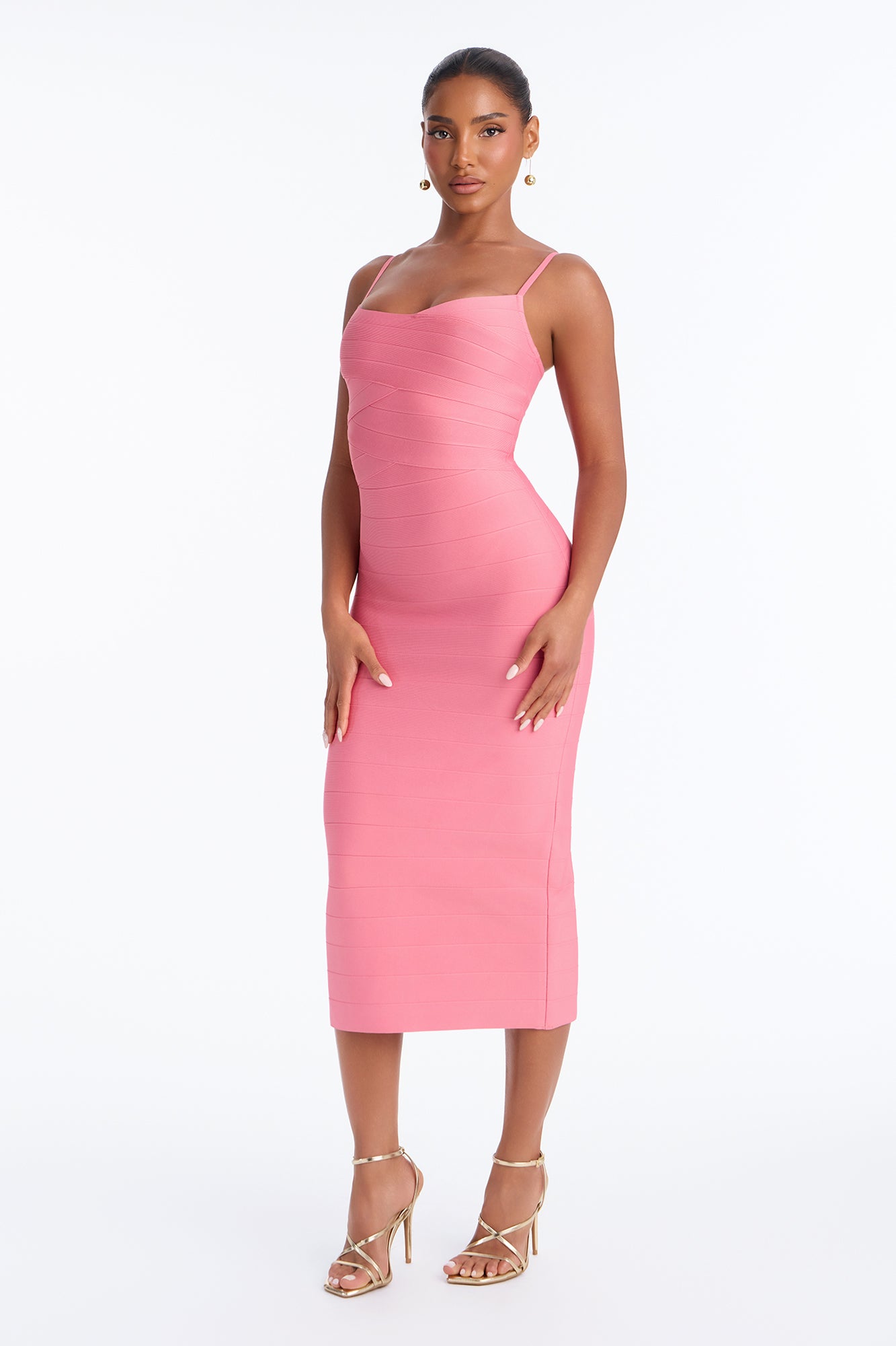 Miss Sweetheart Bandage Midi Dress - Pink