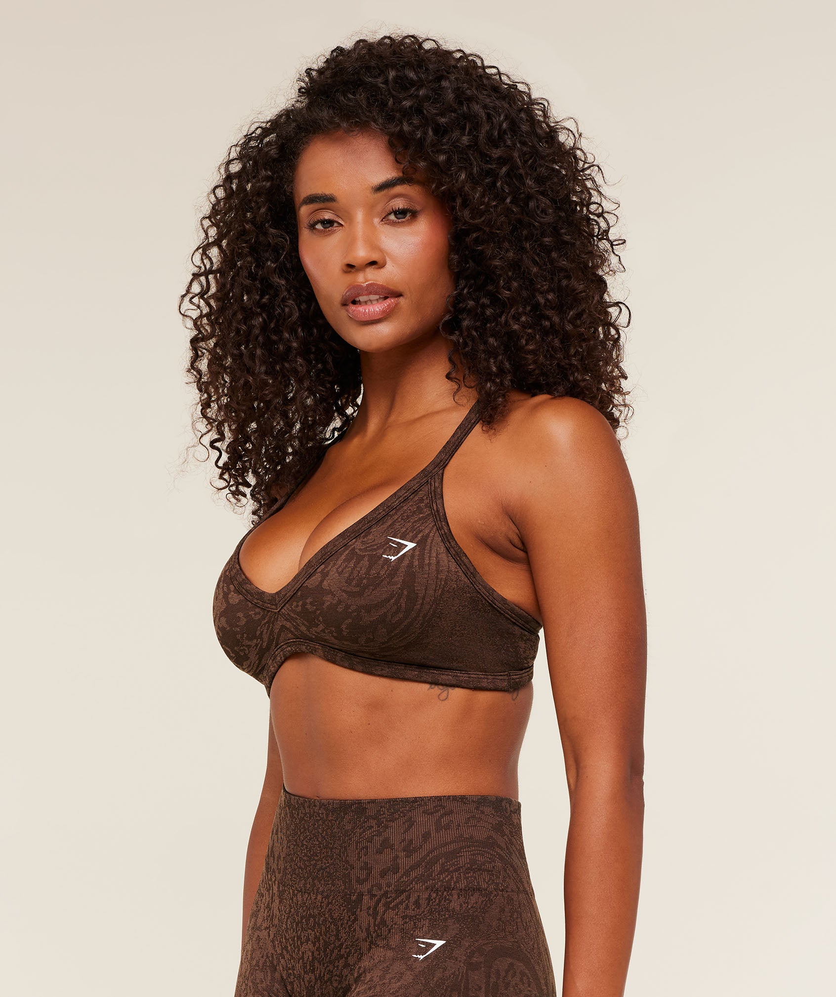 Gymshark Adapt Animal Sports Bra - Archive Brown/Soft Brown