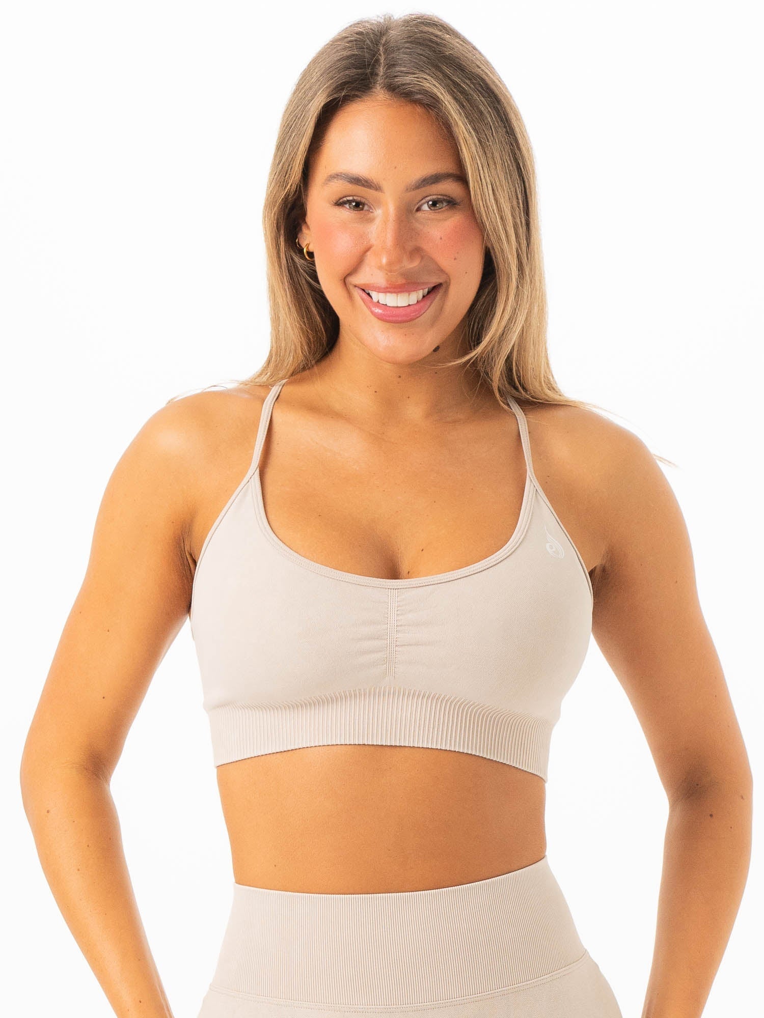 Stonewash Seamless Sports Bra - Latte Stonewash