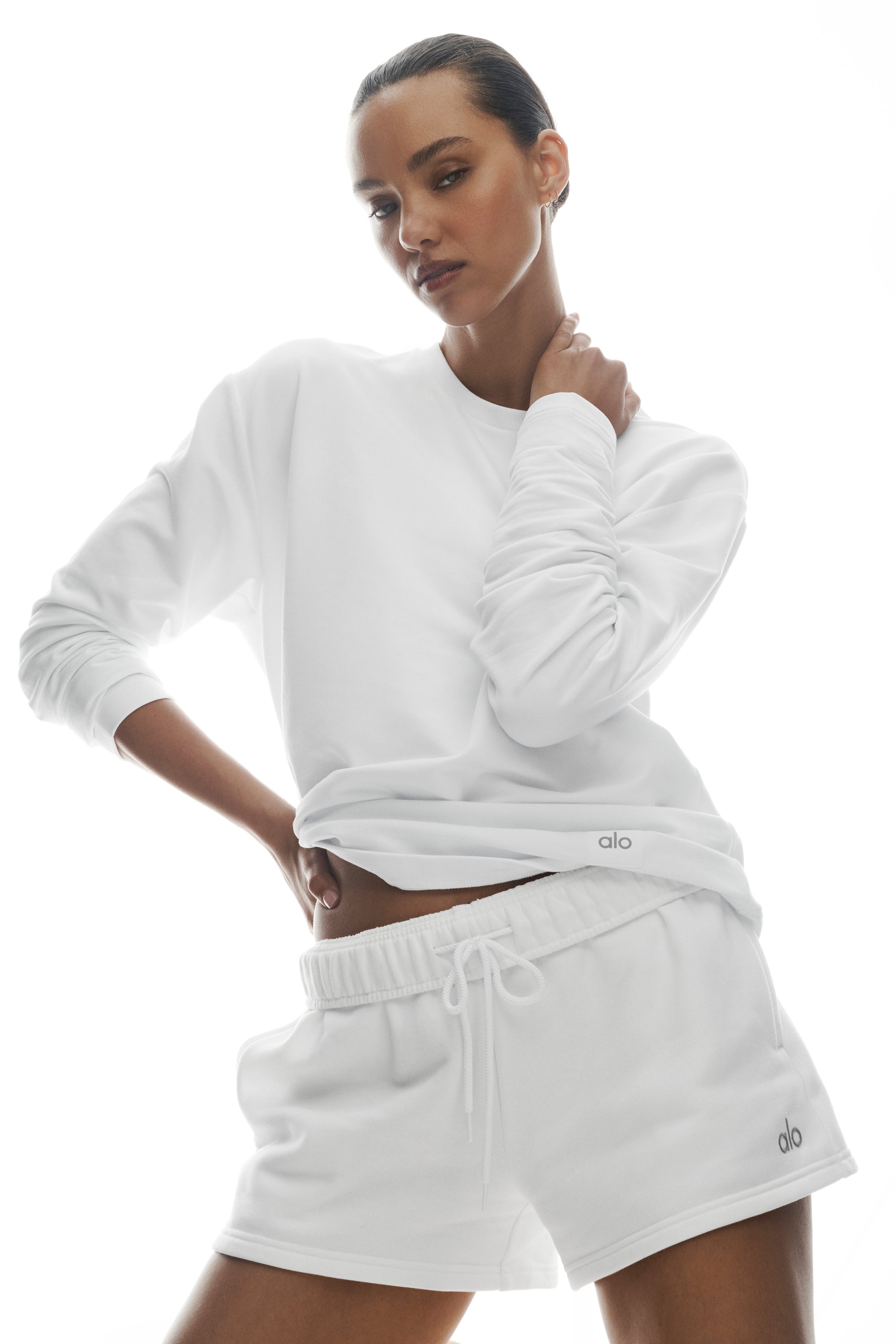 Double Take Long Sleeve Crew - White