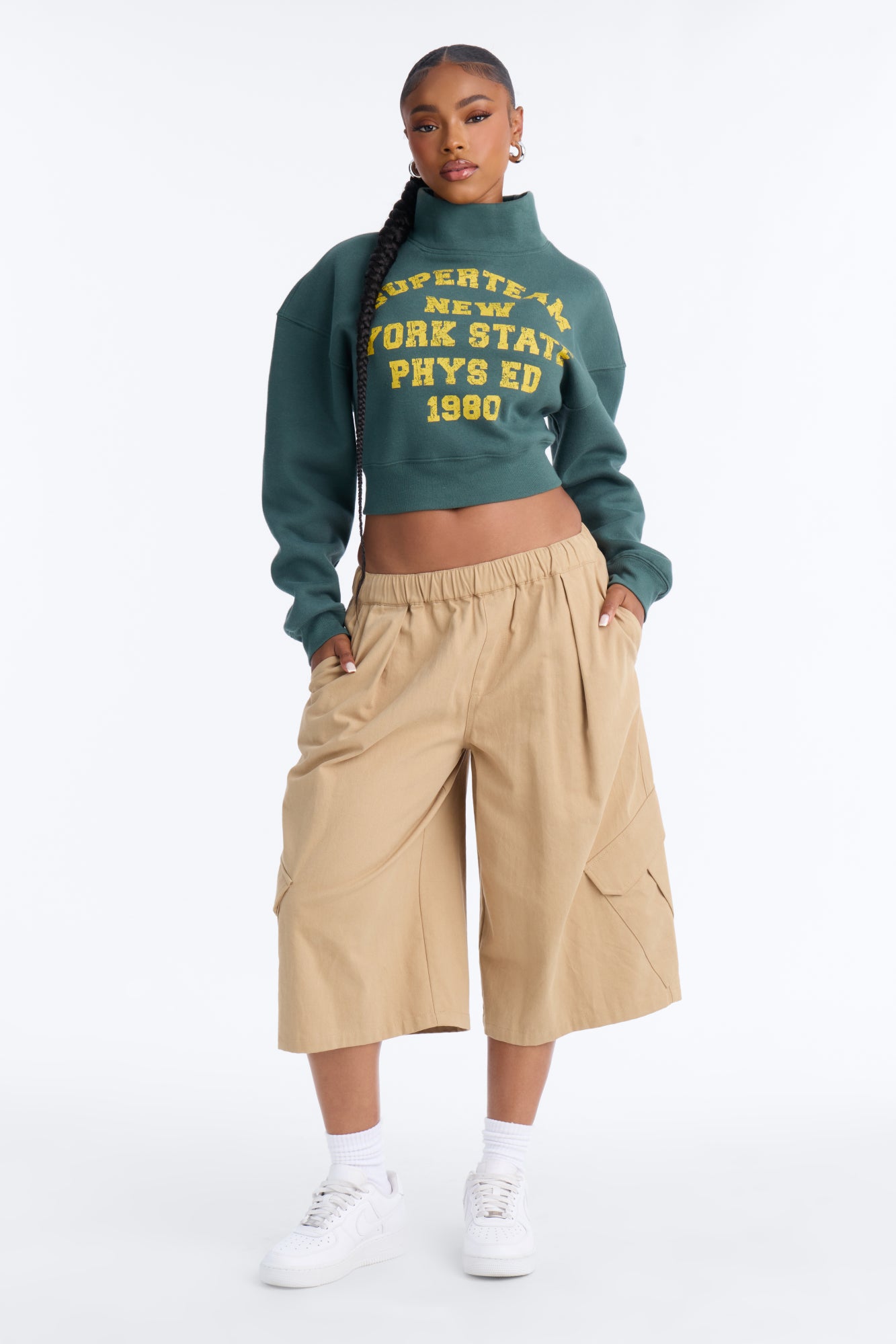 Super Team NY Cropped Sweatshirt - Hunter