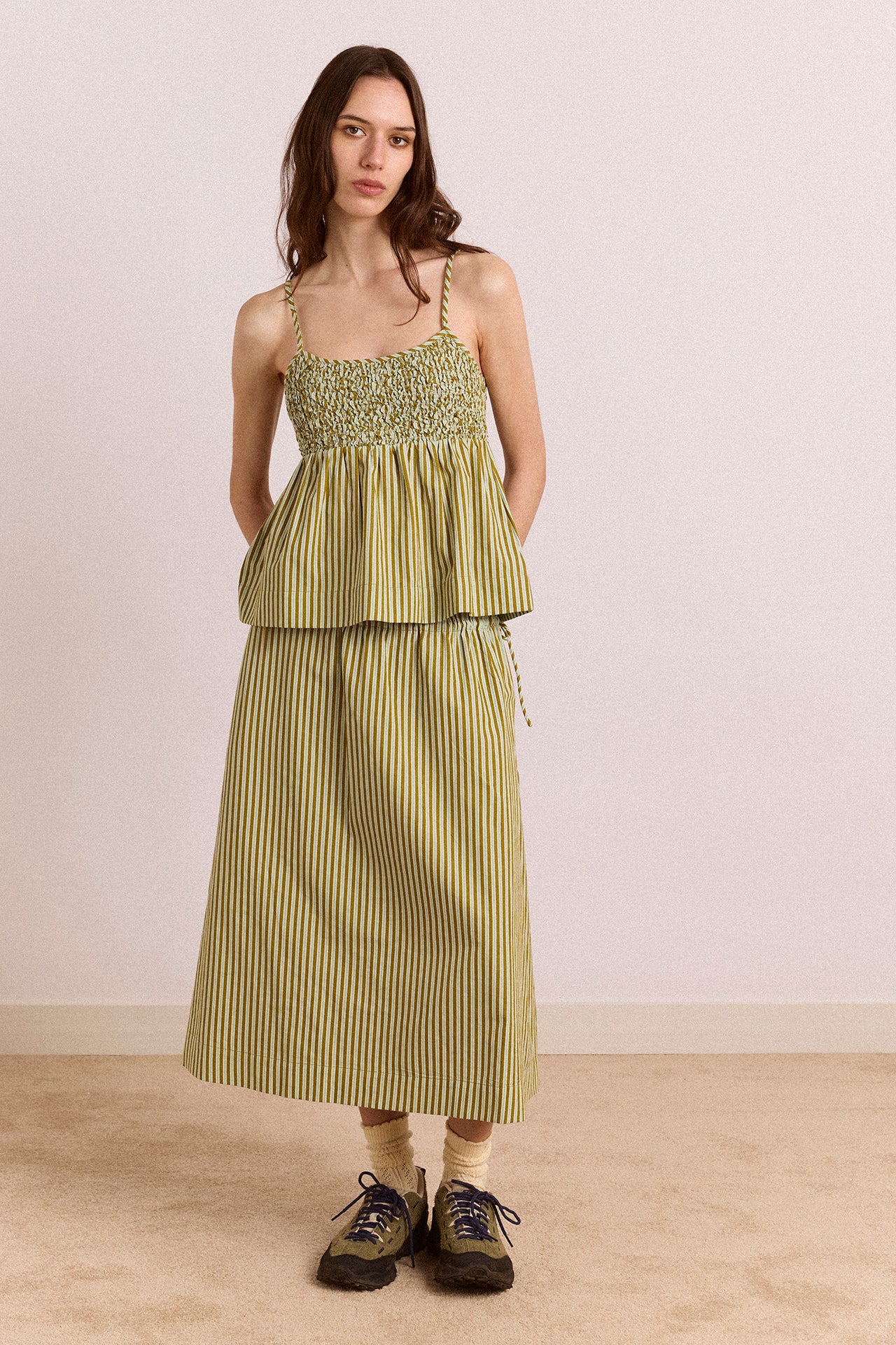 Dinah Cami - Green Stripe