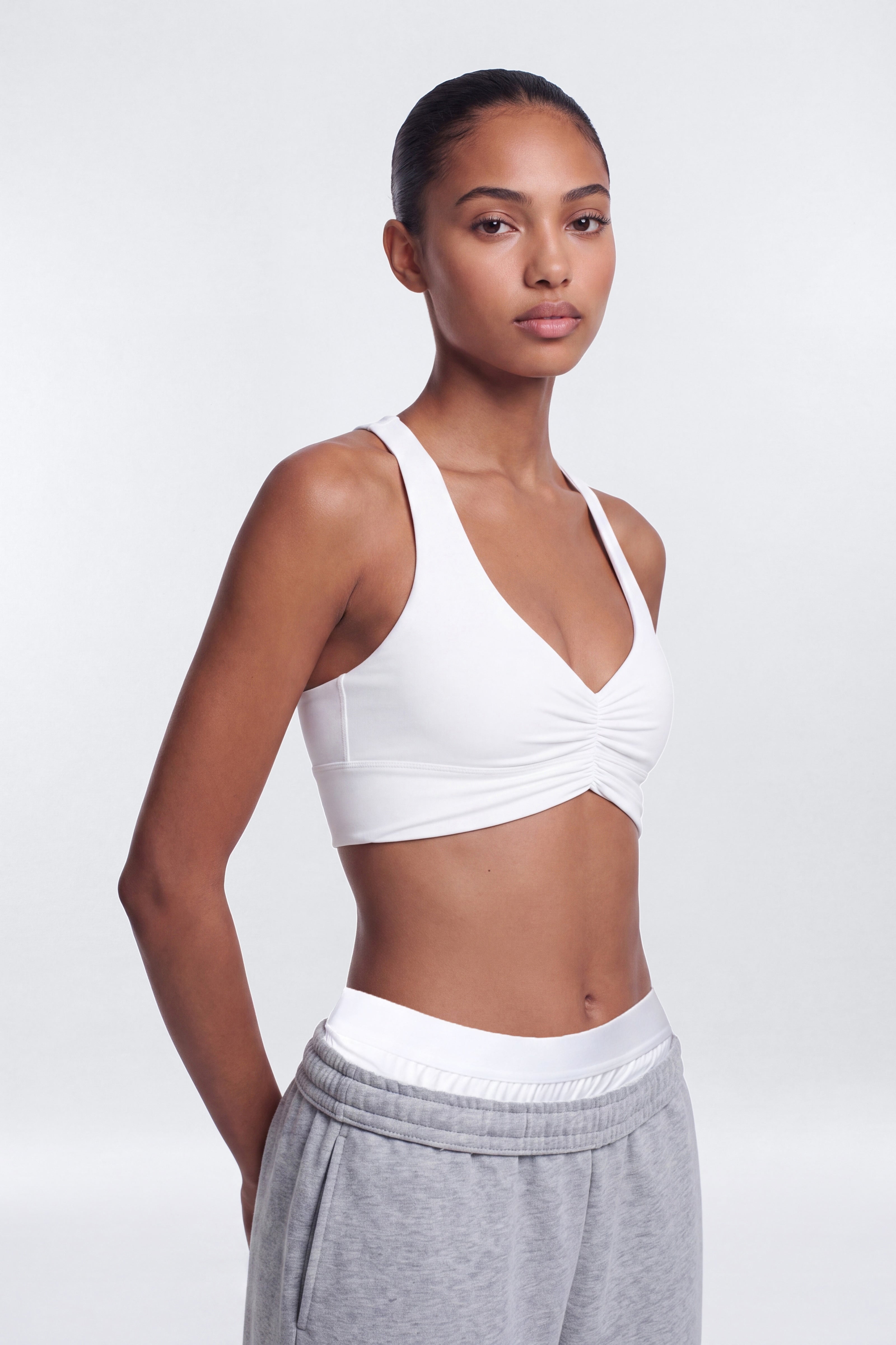 CloudForm™ Ruched Sports Bra - Bright White