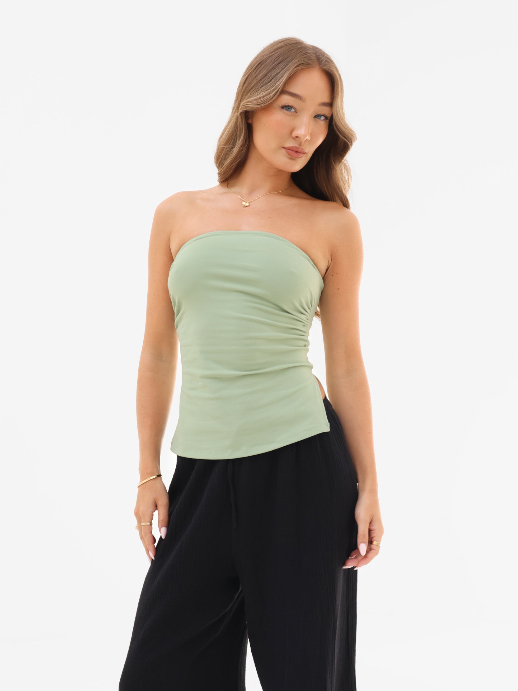 Solea Bandeau Top - Sage Green