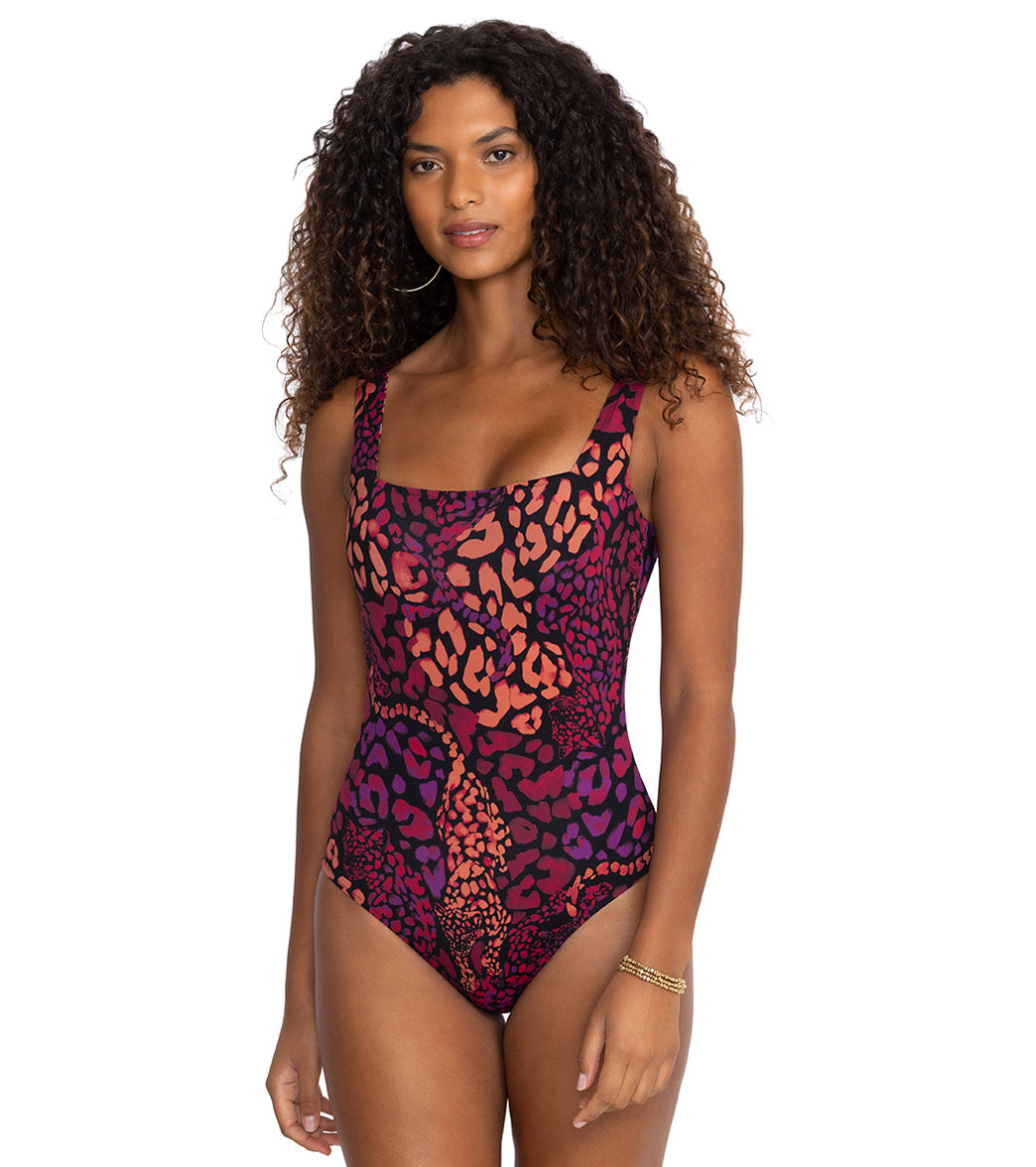 Johnny Was Women's Reversible Afeni Square Neck One Piece Swimsuit