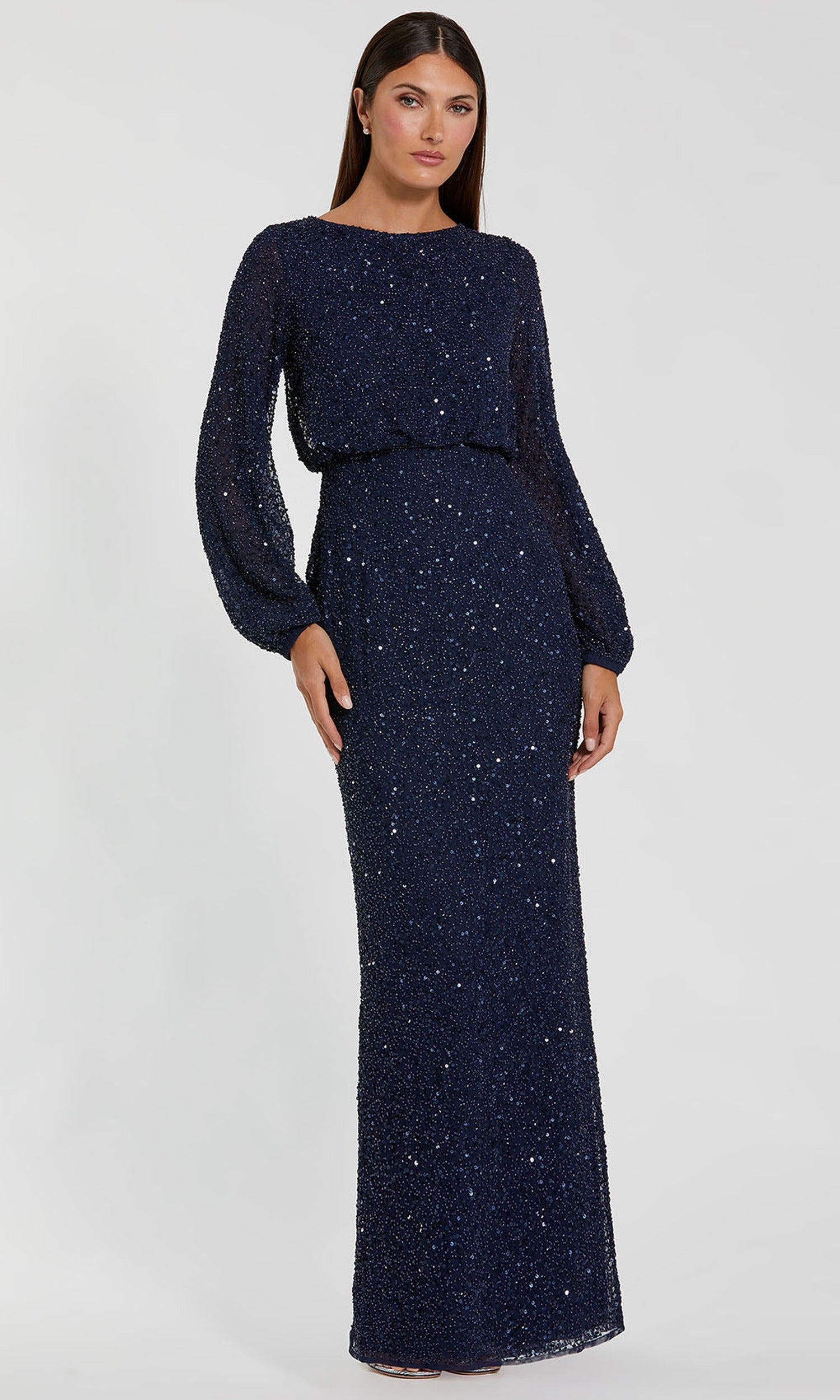 Mac Duggal 94203 - Blouson Bodice Allover Sequin Prom Gown
