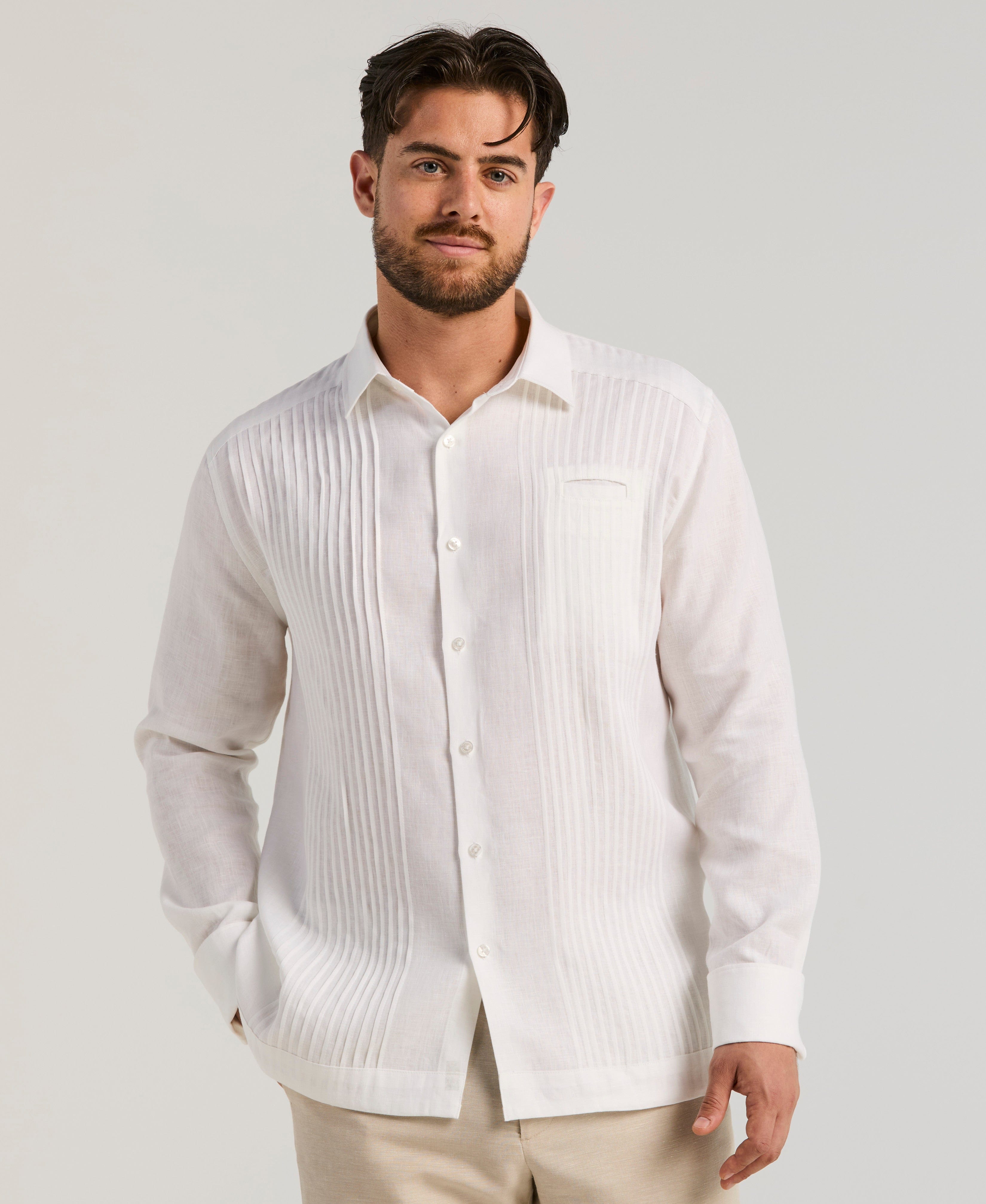 Solid Linen Presidente Guayabera Shirt