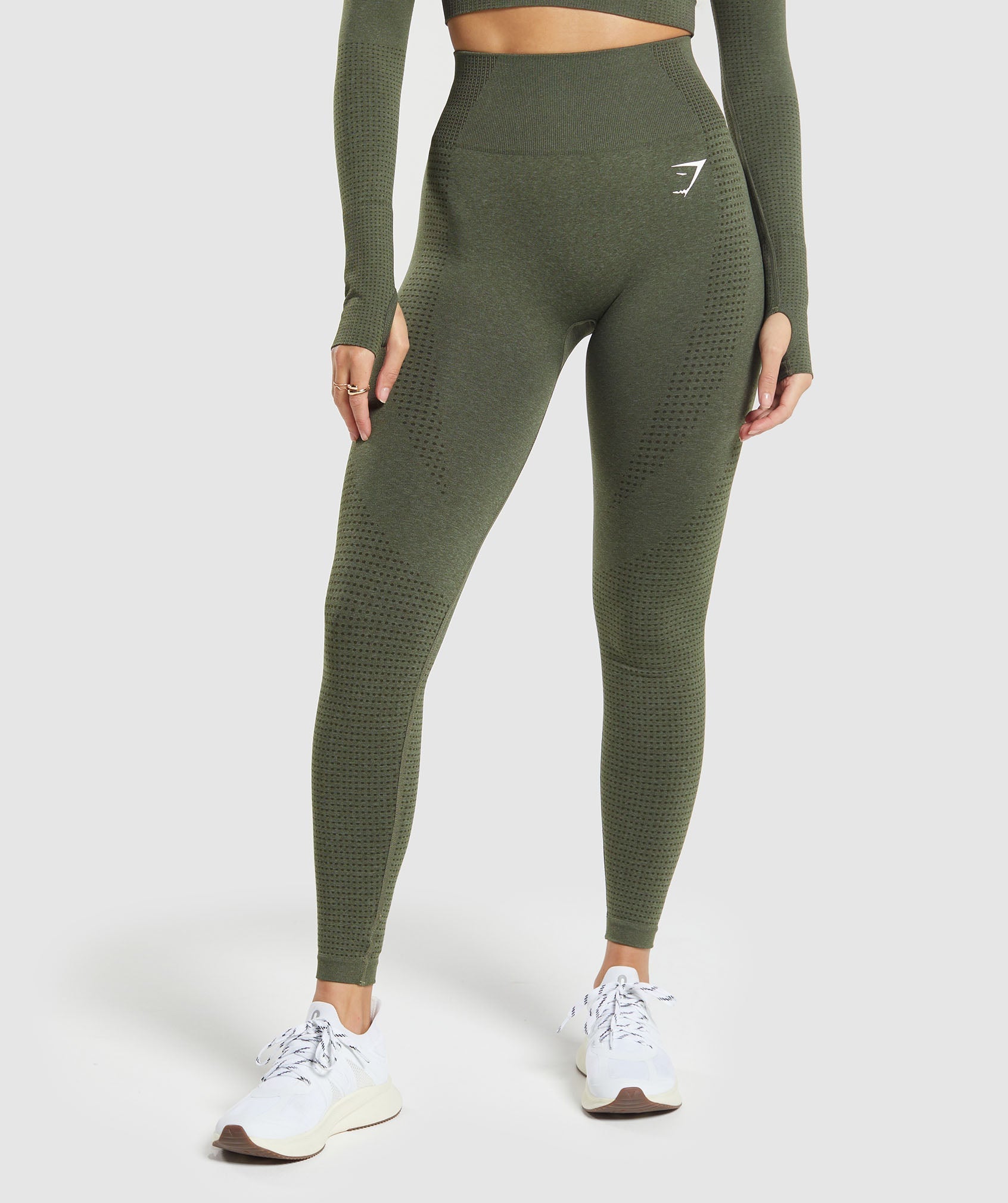 Gymshark Vital Regular Leggings - Base Green/Marl
