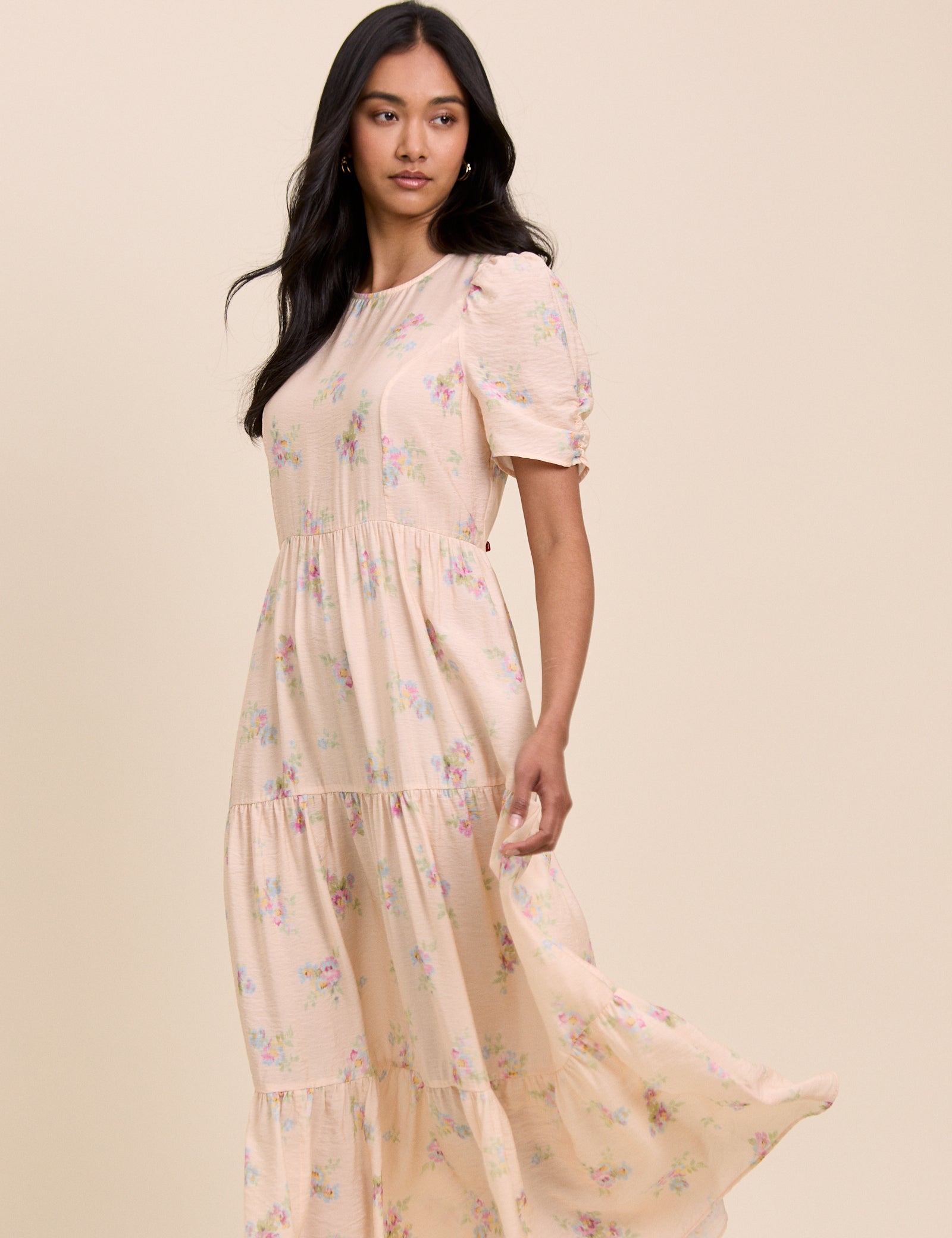 Pink Floral Hudson Midi Dress