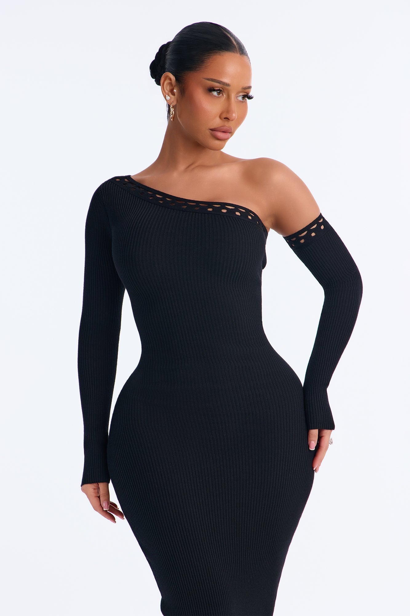 The Best Distraction Sweater Maxi Dress - Black