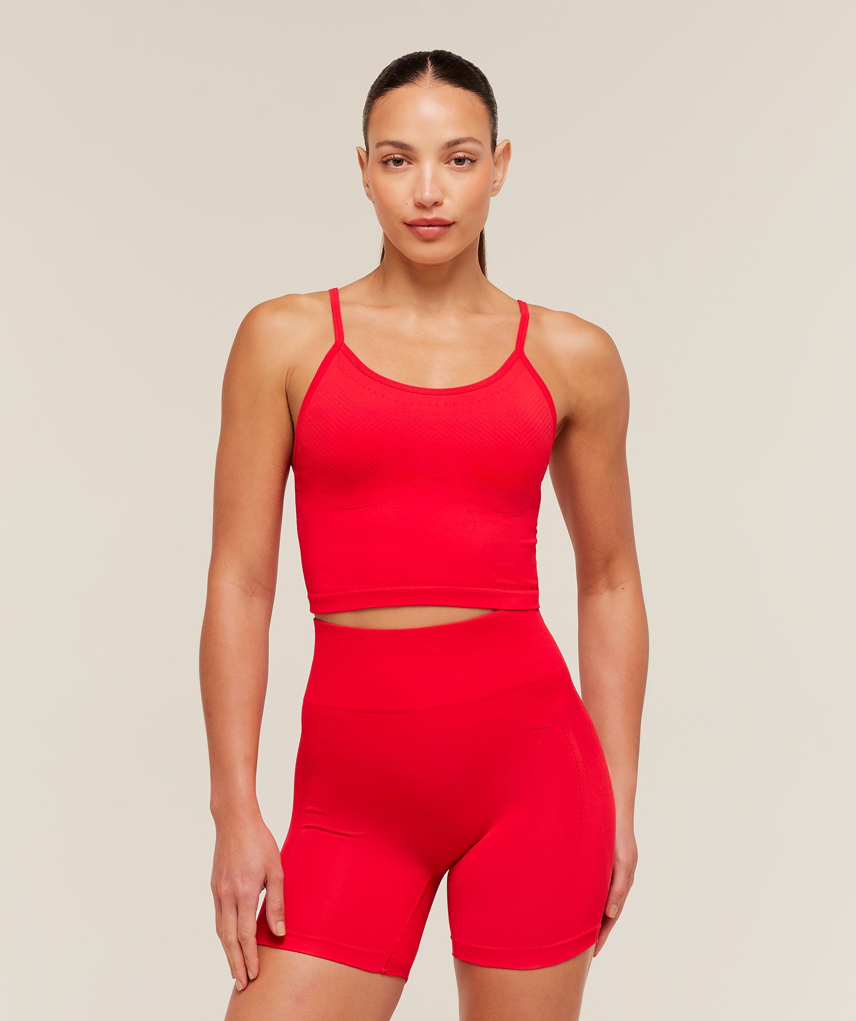Gymshark Energise Seamless Crop Top - Athletic Red