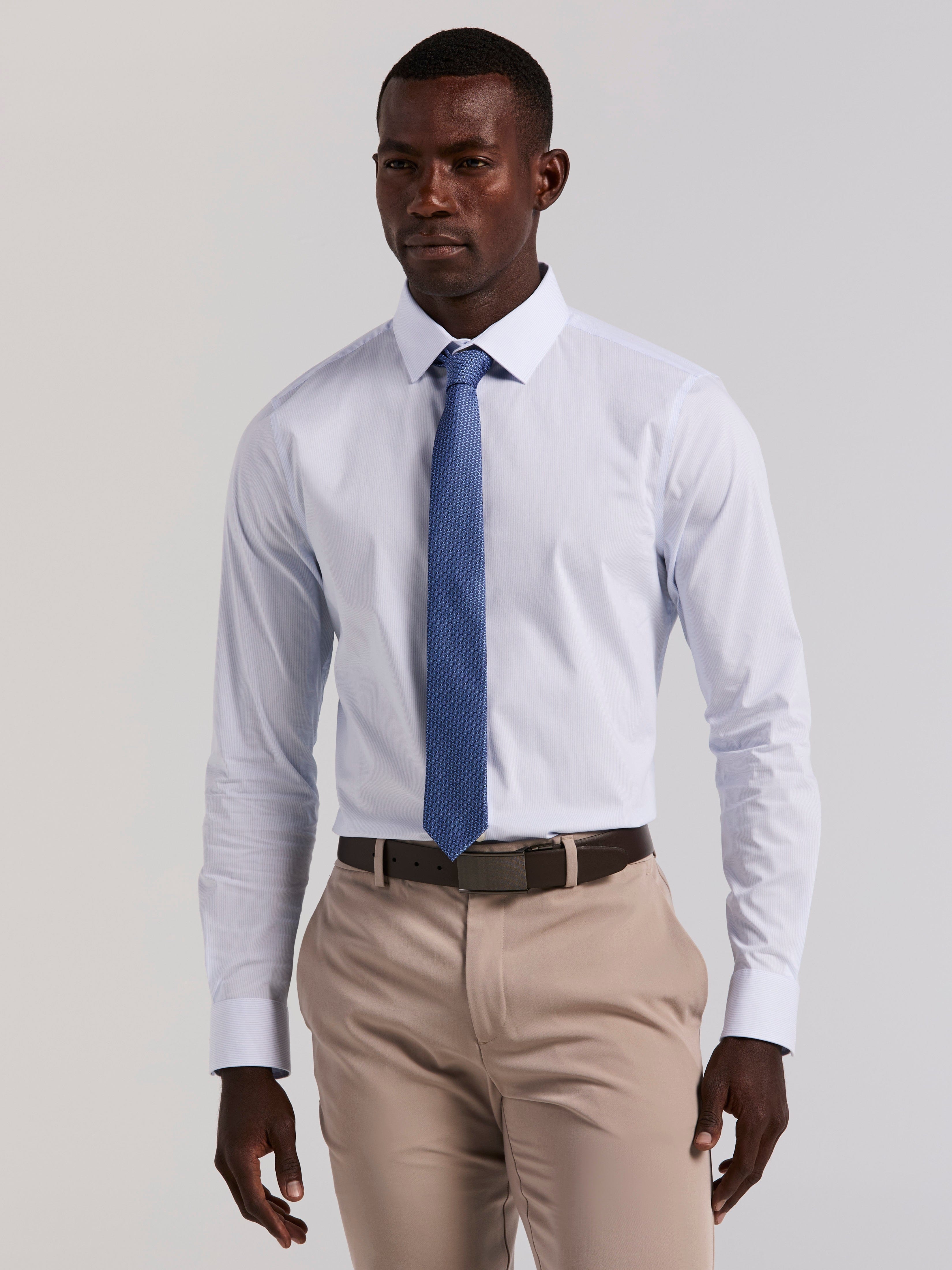 Slim Fit Micro Stripe Dress Shirt