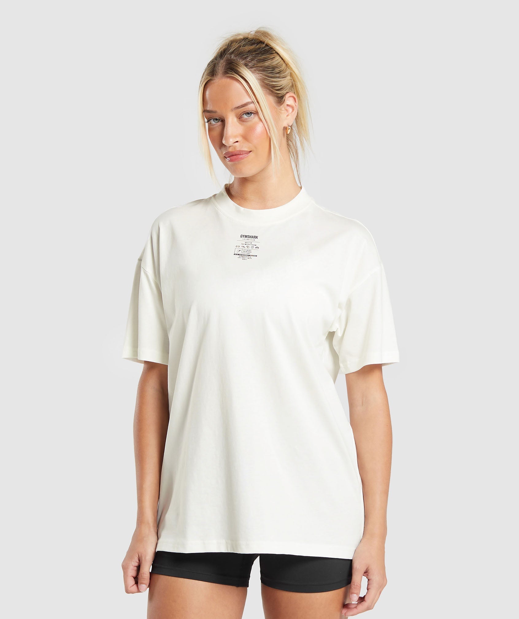 Gymshark Minimal Label Oversized T-Shirt - Soft White
