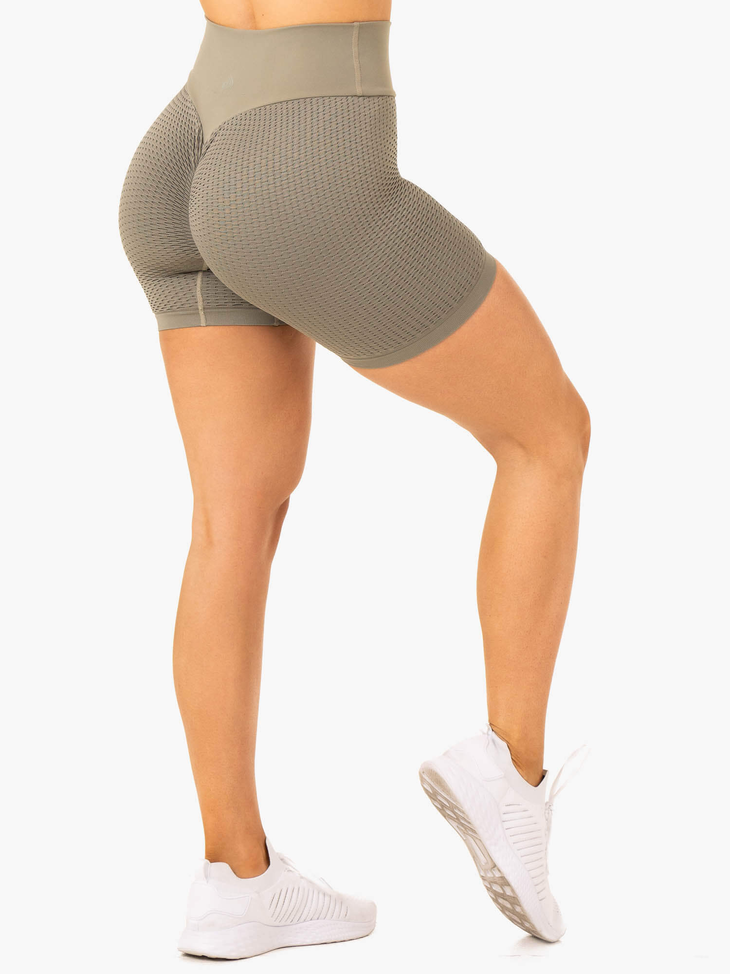 Honeycomb Scrunch Seamless Shorts - Khaki