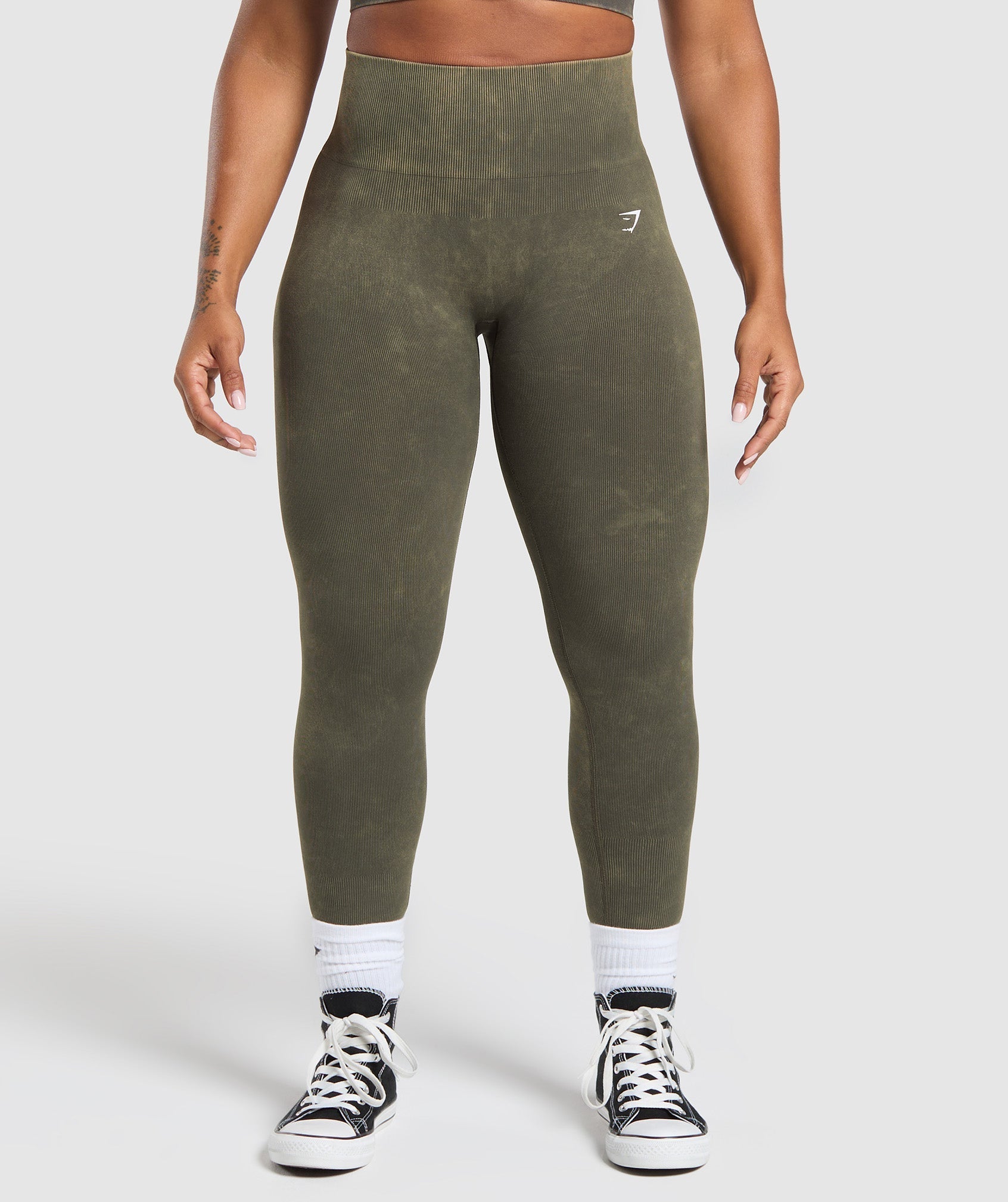 Gymshark Gains Seamless Legging - Strength Green/Wash