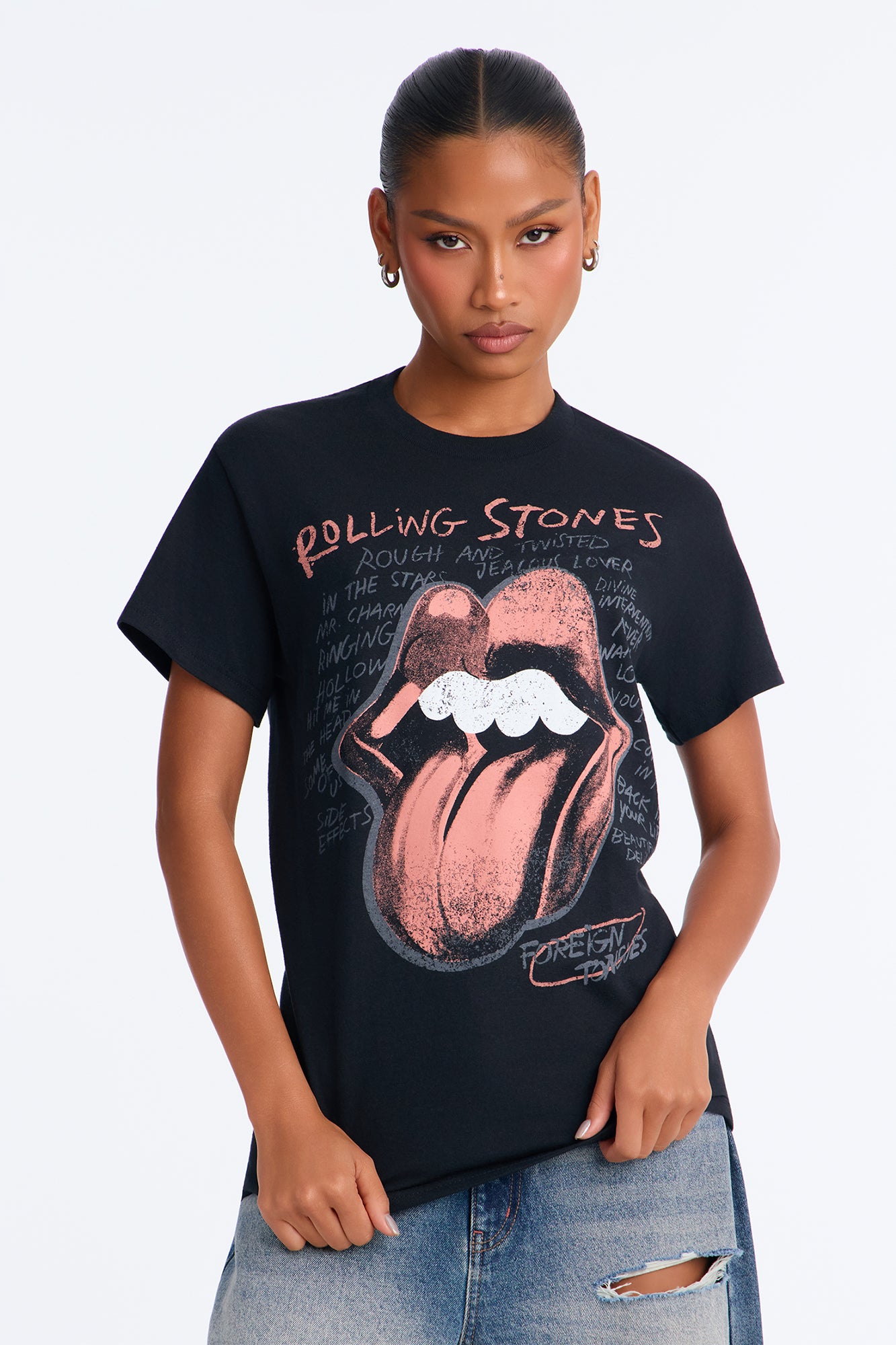 Rolling Stones Classic Hot Lips Tee - Black