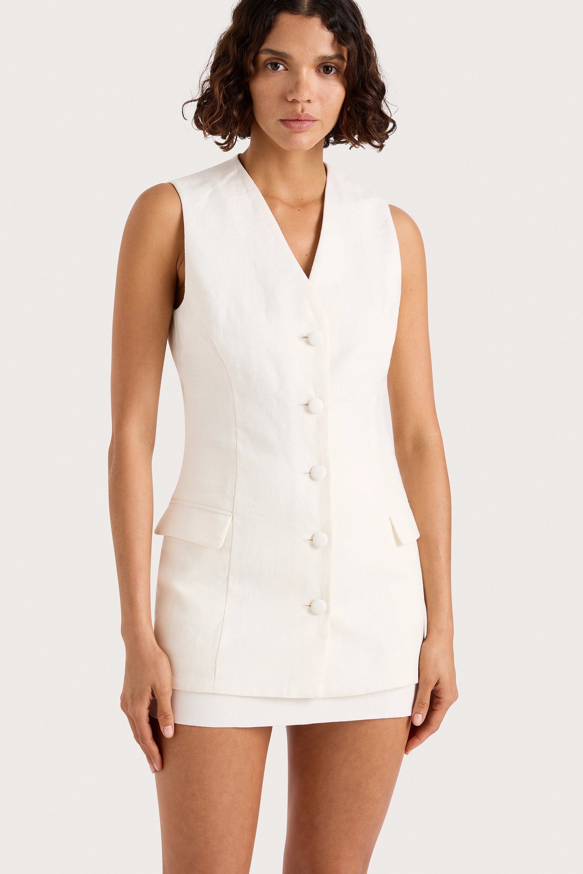Eloise Vest White - Final Sale