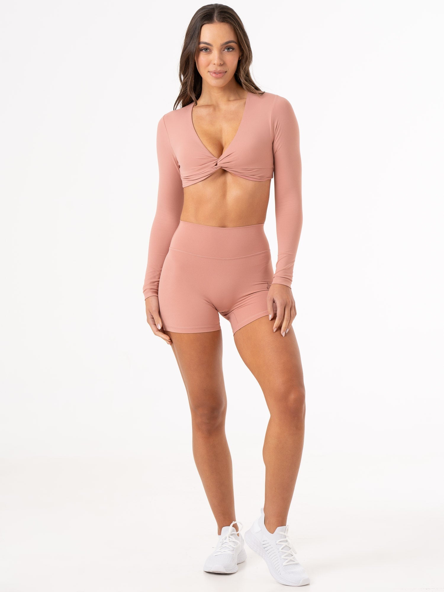 NKD Knot Long Sleeve Top - Dusty Pink