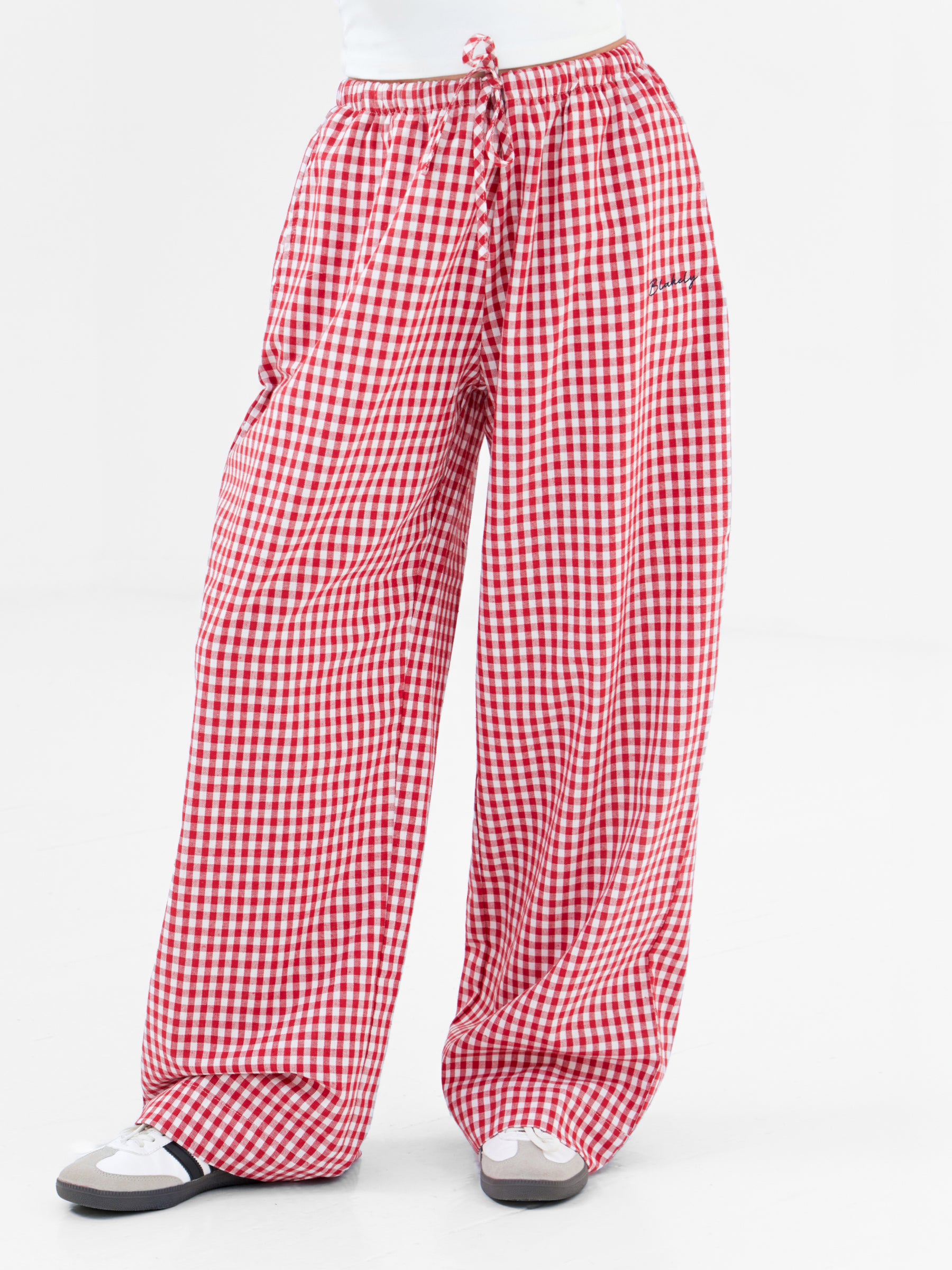 Lottie Gingham Trousers - Red