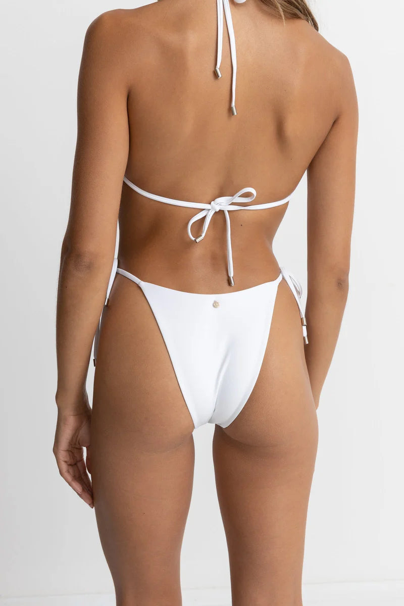 Rhythm White Classic Tie Side Hi Cut Pant