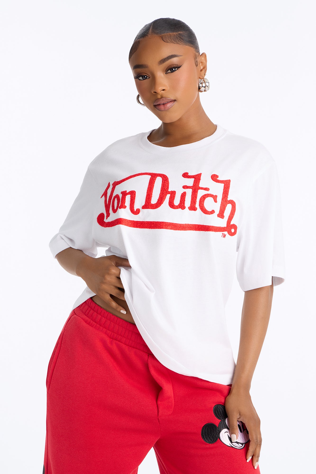 Von Dutch X Disney Sassy Minnie Boxy Tee - White