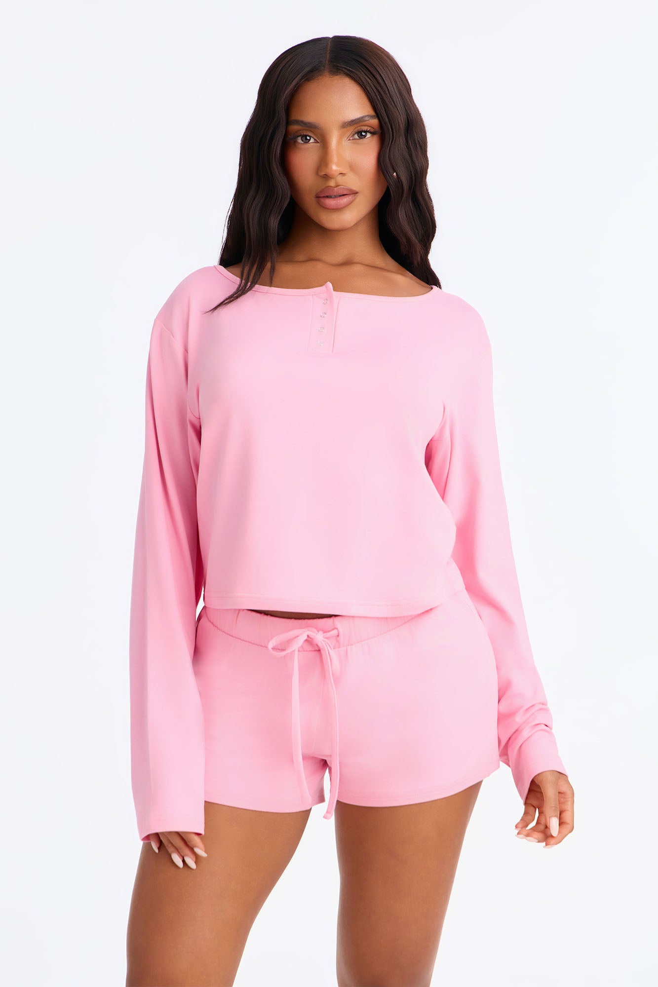 In For The Night PJ Short Set - Pink