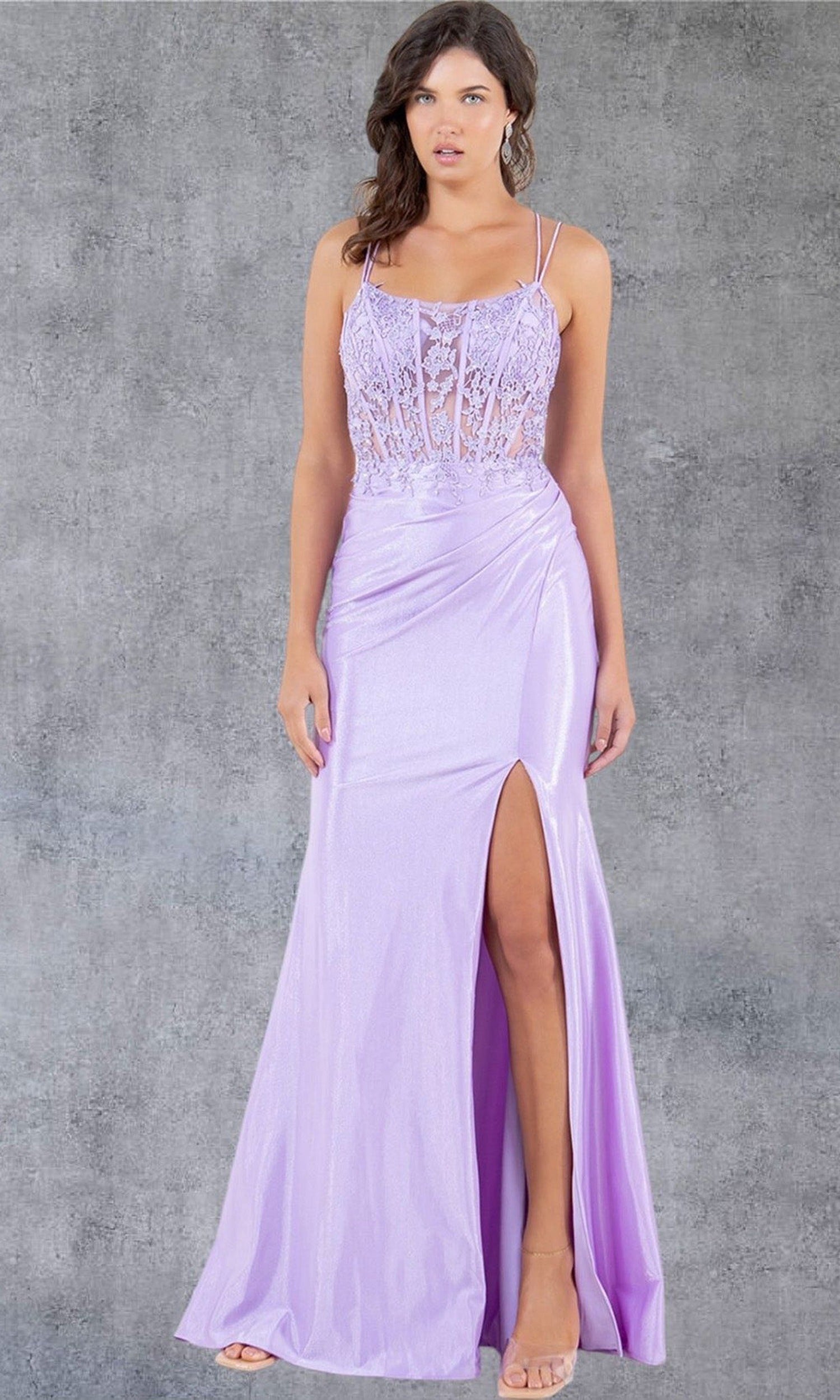 Cinderella Couture 8185J - Embroidered Illusion Corset Evening Gown