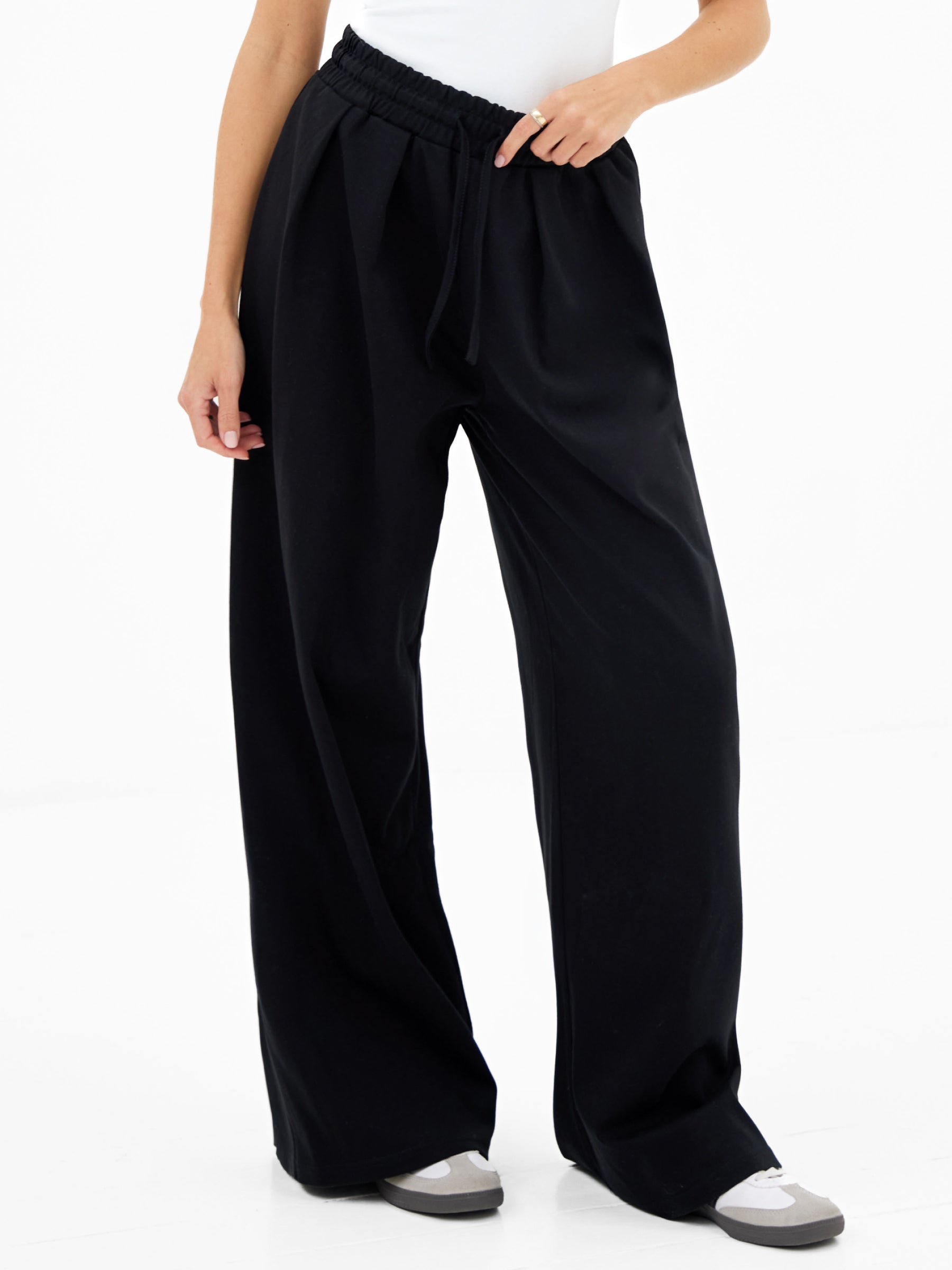 Cleo Wide Leg Trousers - Black